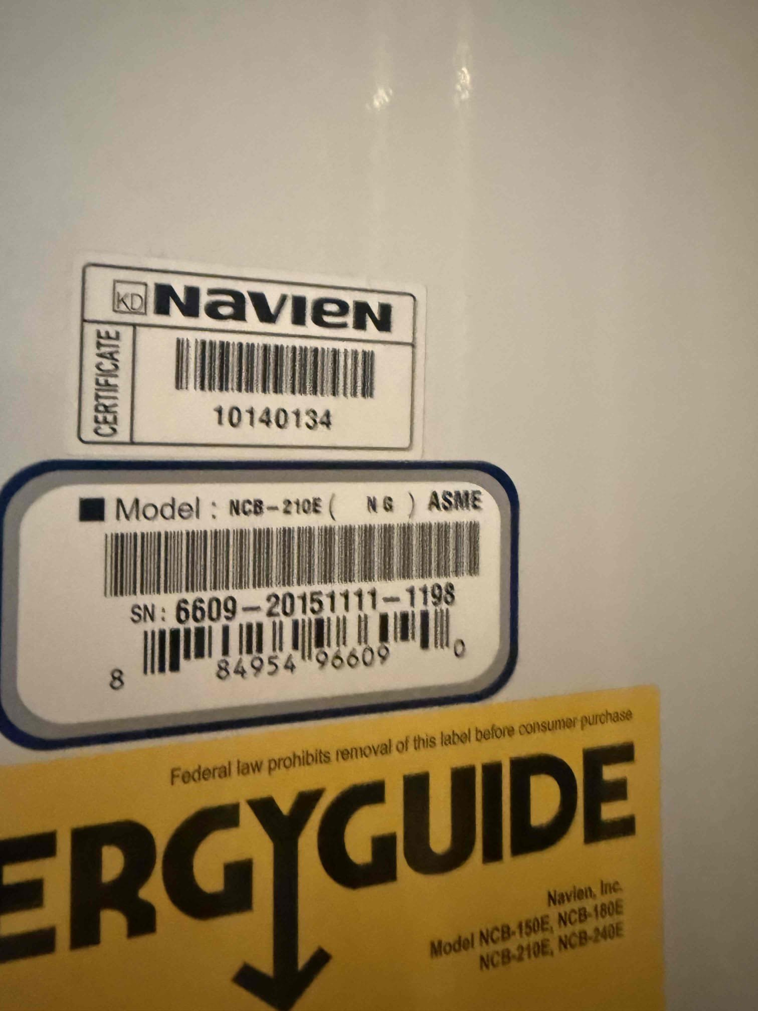Arrived on site contacted Navien tech support stated that their is nothing they can do it is up to the homeowner and the contractor to dispute what is going to happen with the heat exchanger they stated they would send it back Monday. We collected for our time getting on the phone with Navien and trying to contact the company to get them to give us the heat exchanger. We will not charge again after heat exchanger is returned and we have to return to contact Navien to get it shipped out to us. 