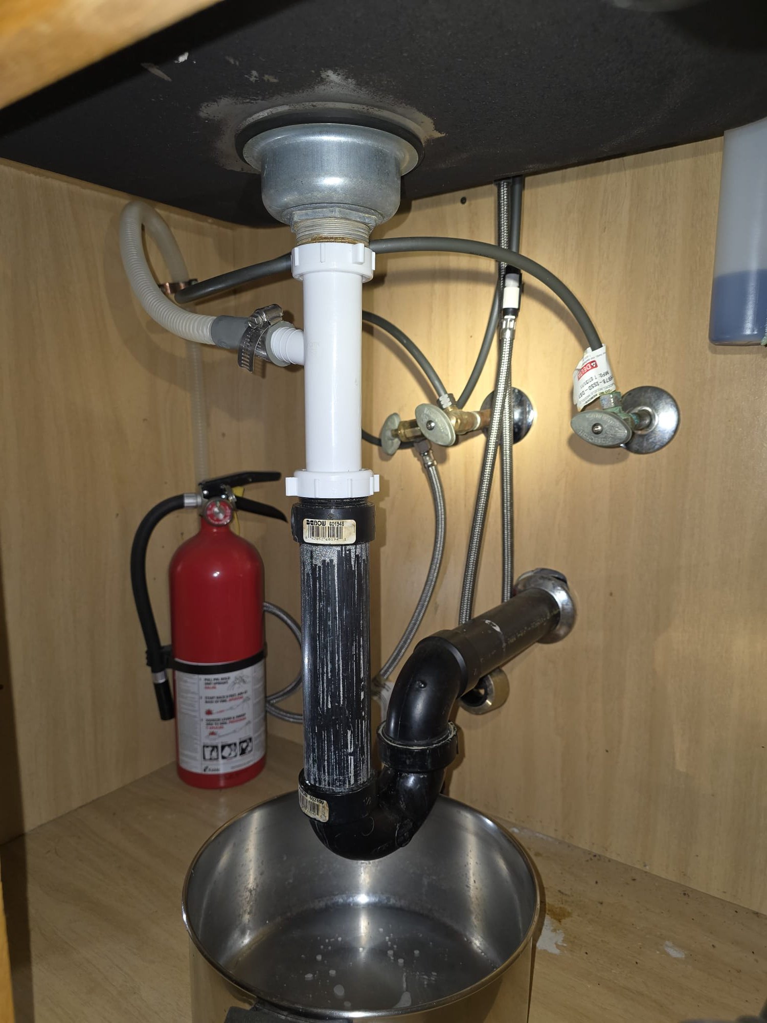 Hardness 1
PH 7.4
Chlorine 0ppm

Arrived to the home, customer states there is a leak under the kitchen sink. I first discovered that the brass dishwasher tailpiece had cracked resulting in the leak. Trap and basket strainer appear to be in good shape. After speaking to the client and going over the scope of the work, I advised to the client that if they sign up for the MyGuy Plumber membership, I would replace the dishwasher tailpiece as a one time curtesy.

Disconnected and removed existing tailpiece from the home.
Supplied and installed new plastic tubular dishwasher tailpiece under the sink.
Secured my connection to the existing basket strainer.
Pressure tested the sink to check for leaks.
There are no leaks at this time.
Ran the dishwasher through a cycle to check for leaks when draining.

*Customer is now a member.