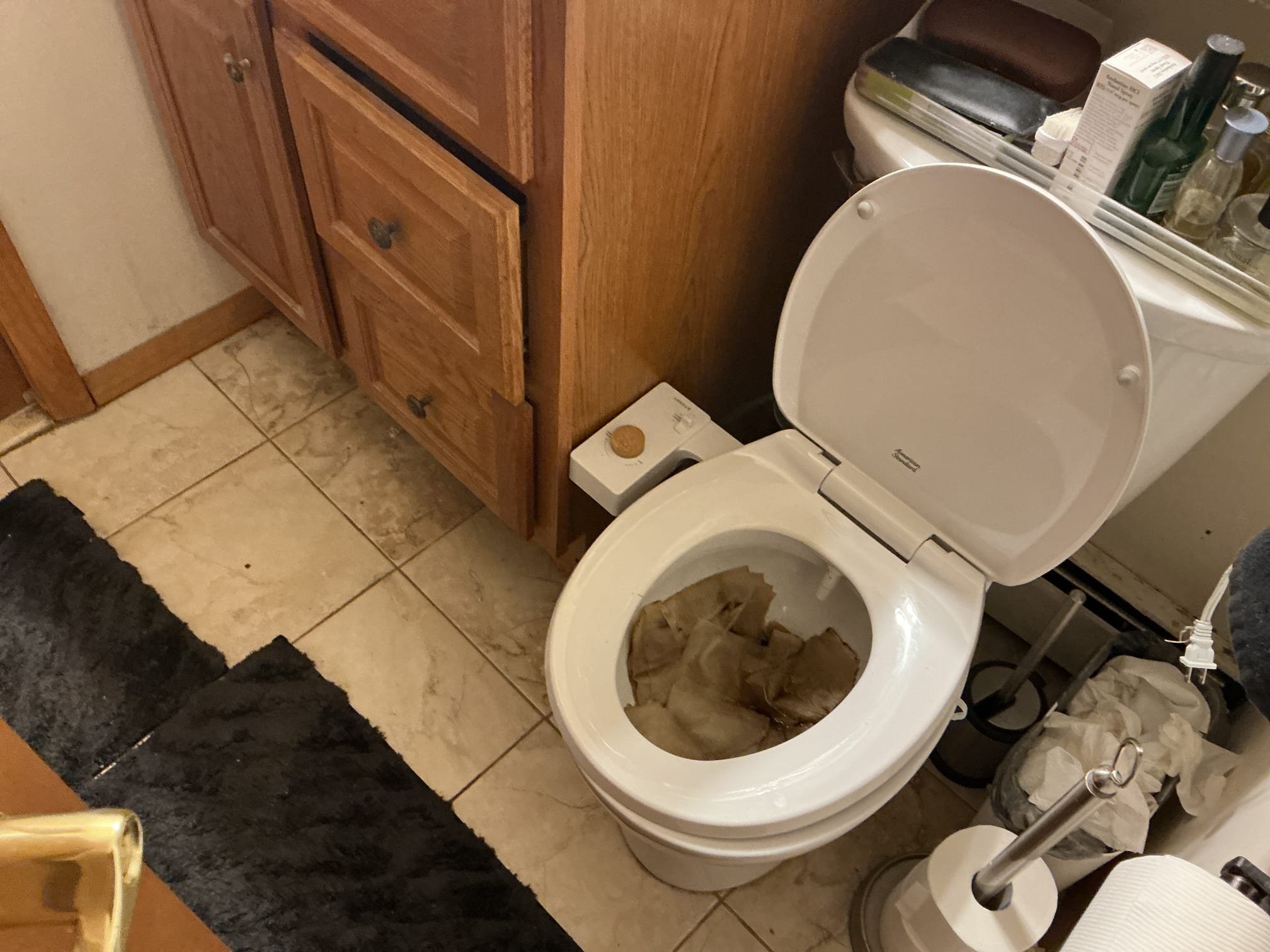 Arrived to the home, client states the toilet on the first floor is clogged, I first verified to make sure there is not a main line stoppage. There is no mainline stoppage at this time. When I removed the lid, I discovered and over abundance of toilet paper in the bowl. I provided options and the client would like to first see if augering the toilet will work. I administered the closet auger and restored flow to the toilet. Prior to augering the toilet I removed all the excess toilet paper to prevent a bigger issue within the building drain. I then flushed the toilet numerous times to check if flow is restored. Toilet is not flushing properly. I cleaned the toilet bowl for the client as a one time curtesy.

*No warranty for any drain cleaning.