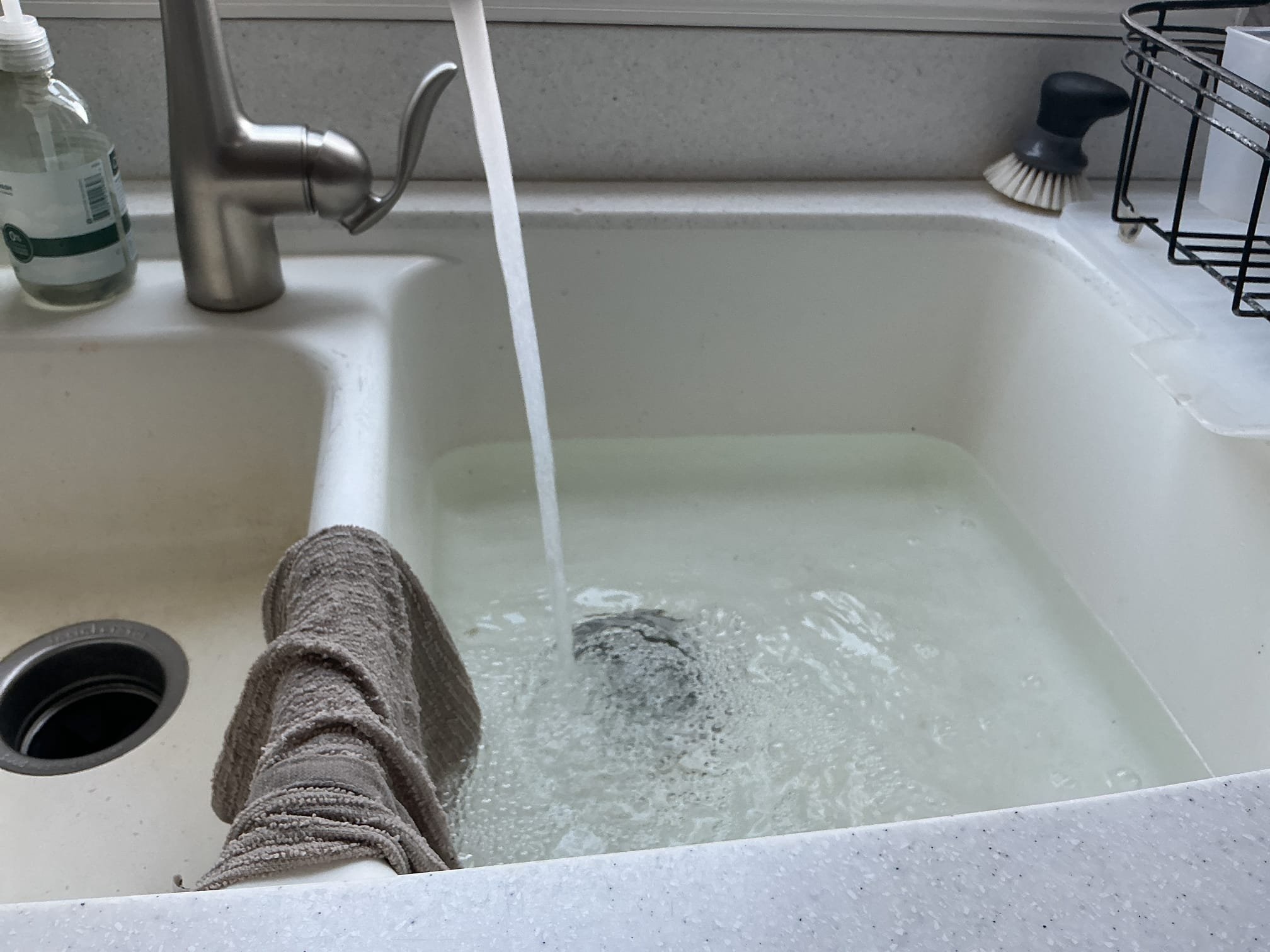 We had recently did a complete rebuild under the kitchen sink, we arrived today due to a leak from the drainage underneath. I discovered that the tubular drainage had slipped apart causing the leak, also the basket strainer was loose. I tightened down the strainer and installed a new tubular extension. I secured lil my connections and pressure tested the sink to check for leaks. There are no leaks at this time.