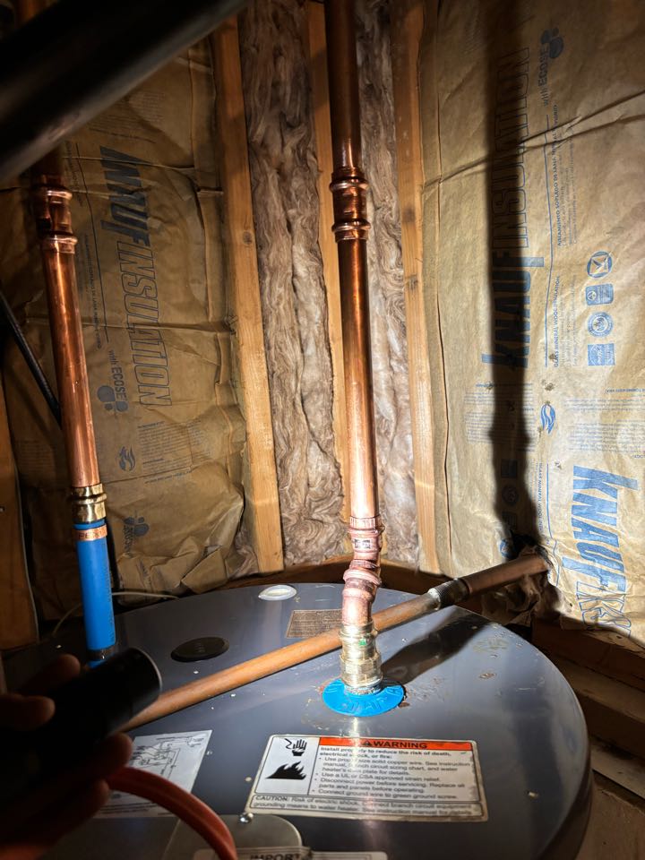 Copper leak above water heater, Toms River, NJ 08753 
