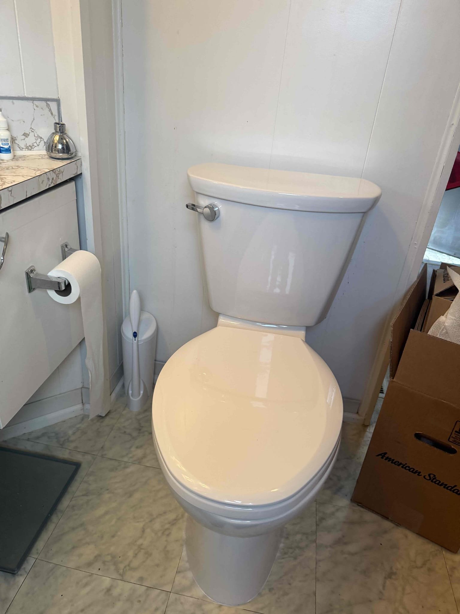 Arrived on site customer stated  that their toilet was not working properly. After inspecting we found that the toilets fill valve is turning on and off, and the toilet has a soft blockage in the toilet. MyGuy plumbing gave customer options to replace toilet, or to repair the toilet. Customer would like to move forward with replacing toilet. After all work was completed, MyGuy plumbing tested for leaks. At this time everything is working as should. No issues 