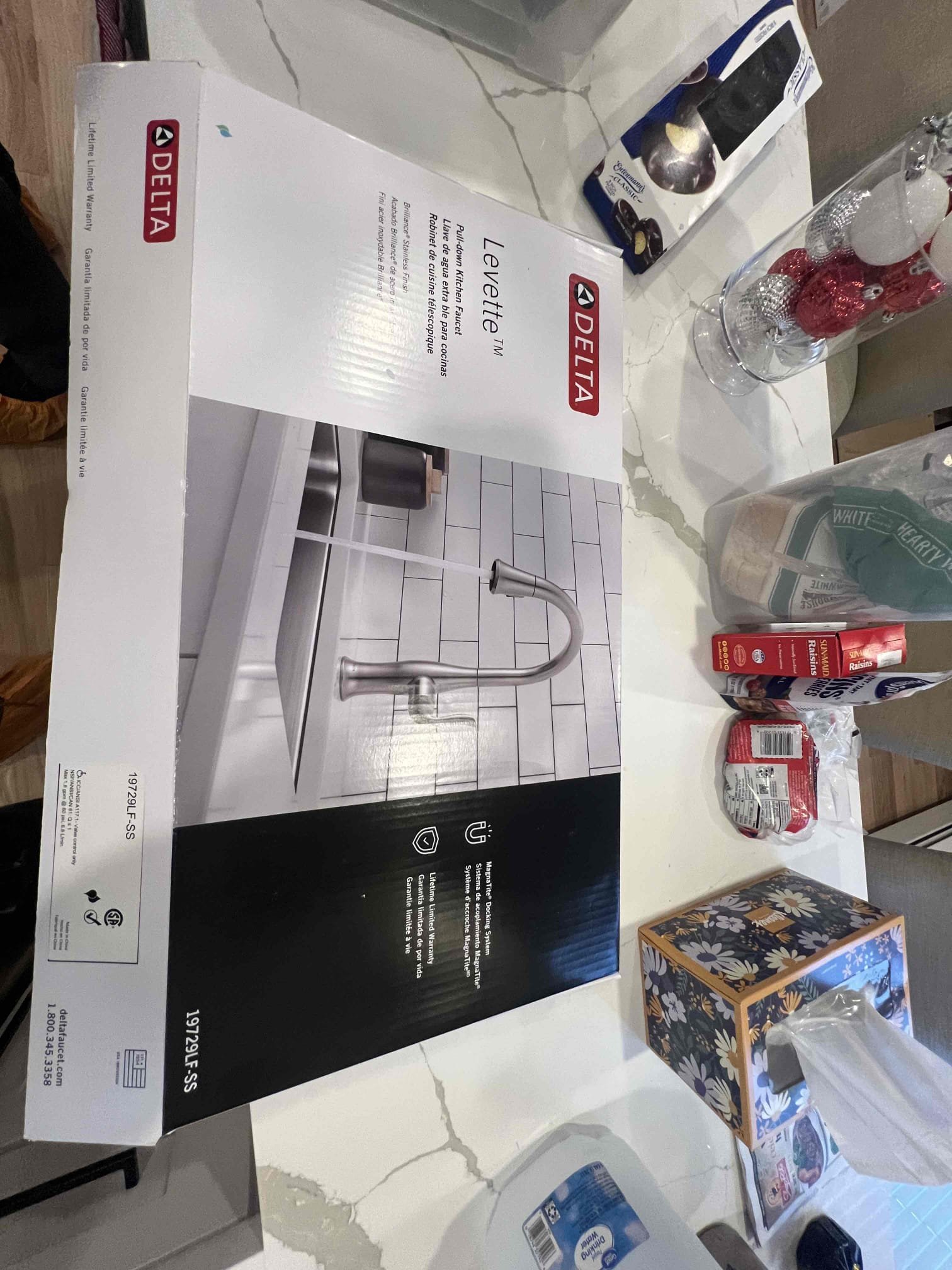 Arrived on site client states he would like for us to install his customer supplied kitchen faucet. Upon inspection client has 2 sharkbite valves that I recommend we replace. Client would like to move forward with 3 new emergency shutoff valves under the kitchen sink and customer supplied faucet. Installed 3 new emergency shutoff valves and kitchen faucet. Turned water on to test for leaks. There are no leaks at this time and faucet is working as it should.