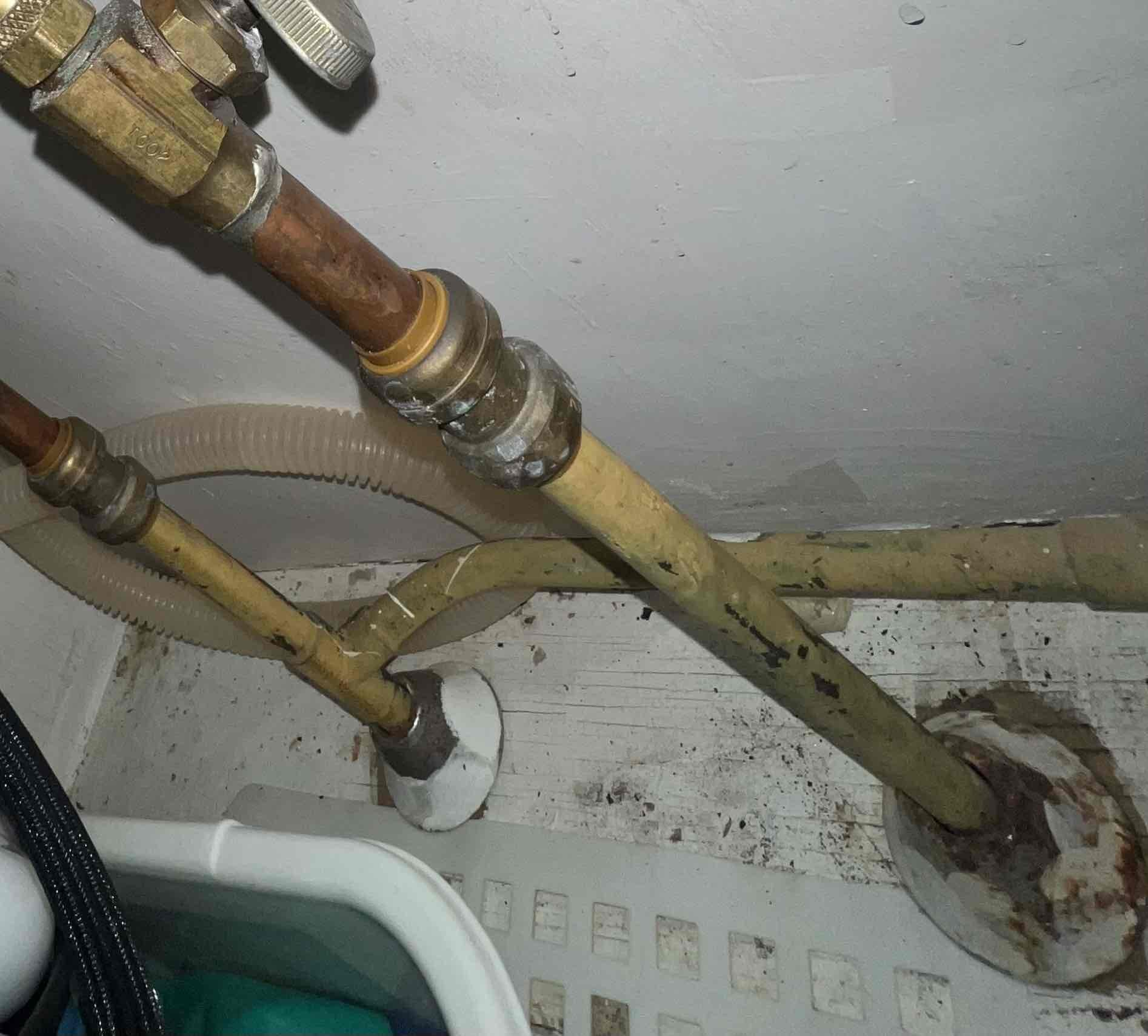 Arrived on site client stated her kitchen faucet had low pressure. Upon inspection I took the faucet head off and found lots of sediment. Cleaned out the head and water pressure was much better. Found shark bites under the sink and recommended removing them and installing new shutoff valves as well. Replaced both valves and removed shark bites and turned water on to test for leaks. There are no leaks at this time.