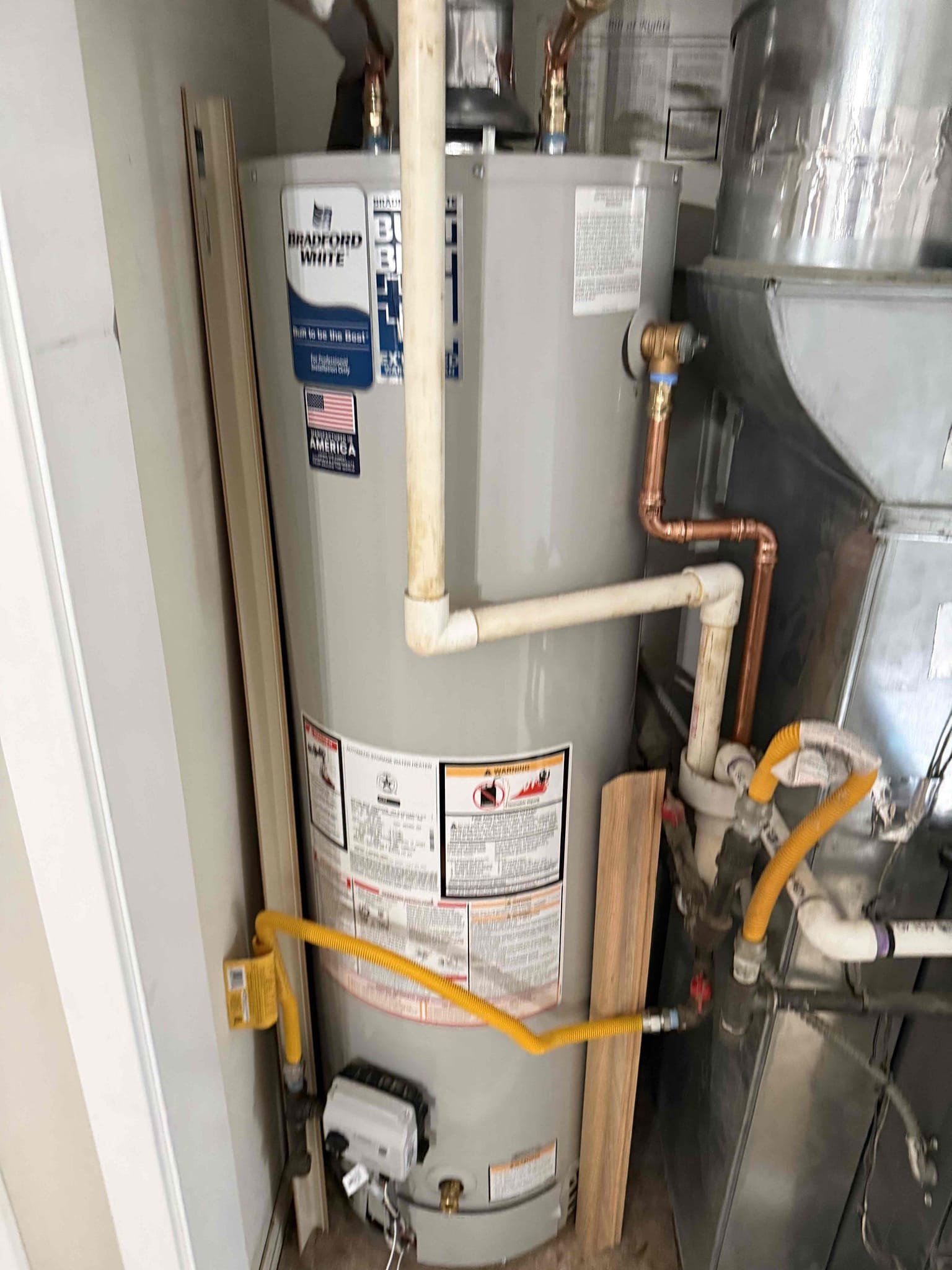 Today we arrived on site to complete installation of water heater. After all work was completed, MyGuy plumbing tested all work for leaks. At this time there are no leaks found everything is working as should. MyGuy plumbing registered water heater with Bradford white and went over permit process with customer.