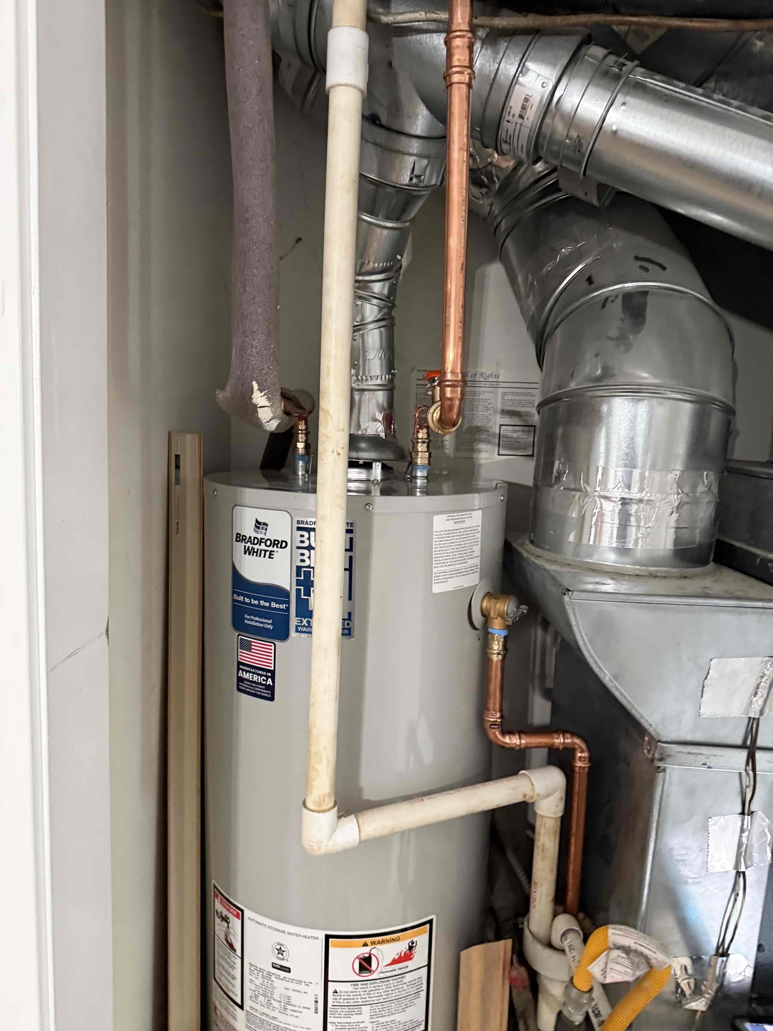 Today we arrived on site to complete installation of water heater. After all work was completed, MyGuy plumbing tested all work for leaks. At this time there are no leaks found everything is working as should. MyGuy plumbing registered water heater with Bradford white and went over permit process with customer.