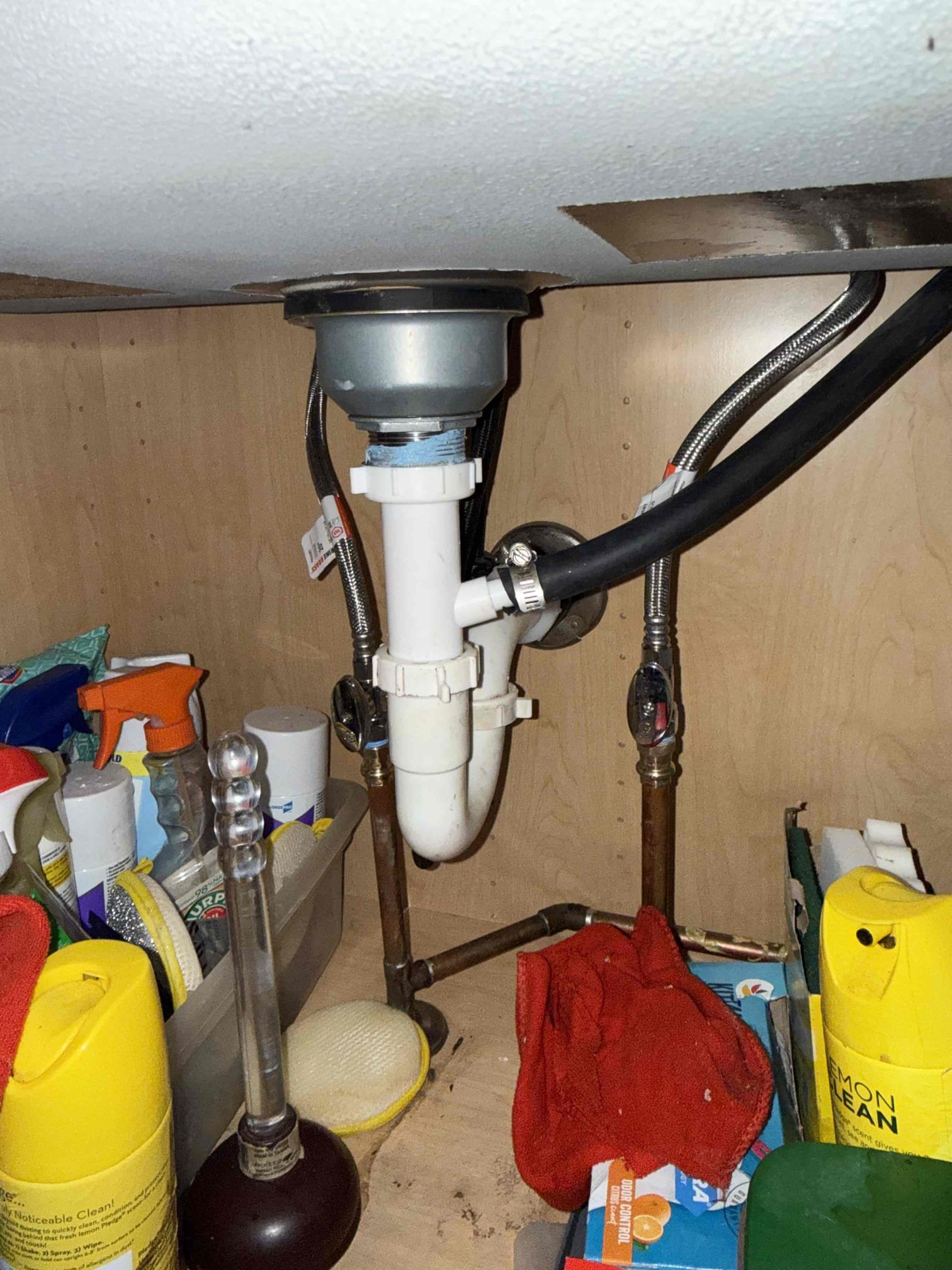 Arrived on site customer stated that they had a leak under their kitchen sink. After inspecting we found that the dishwasher tailpiece is leaking, as a one time courtesy myguy plumbing replaced dishwasher tailpiece and at this time everything is working as should.