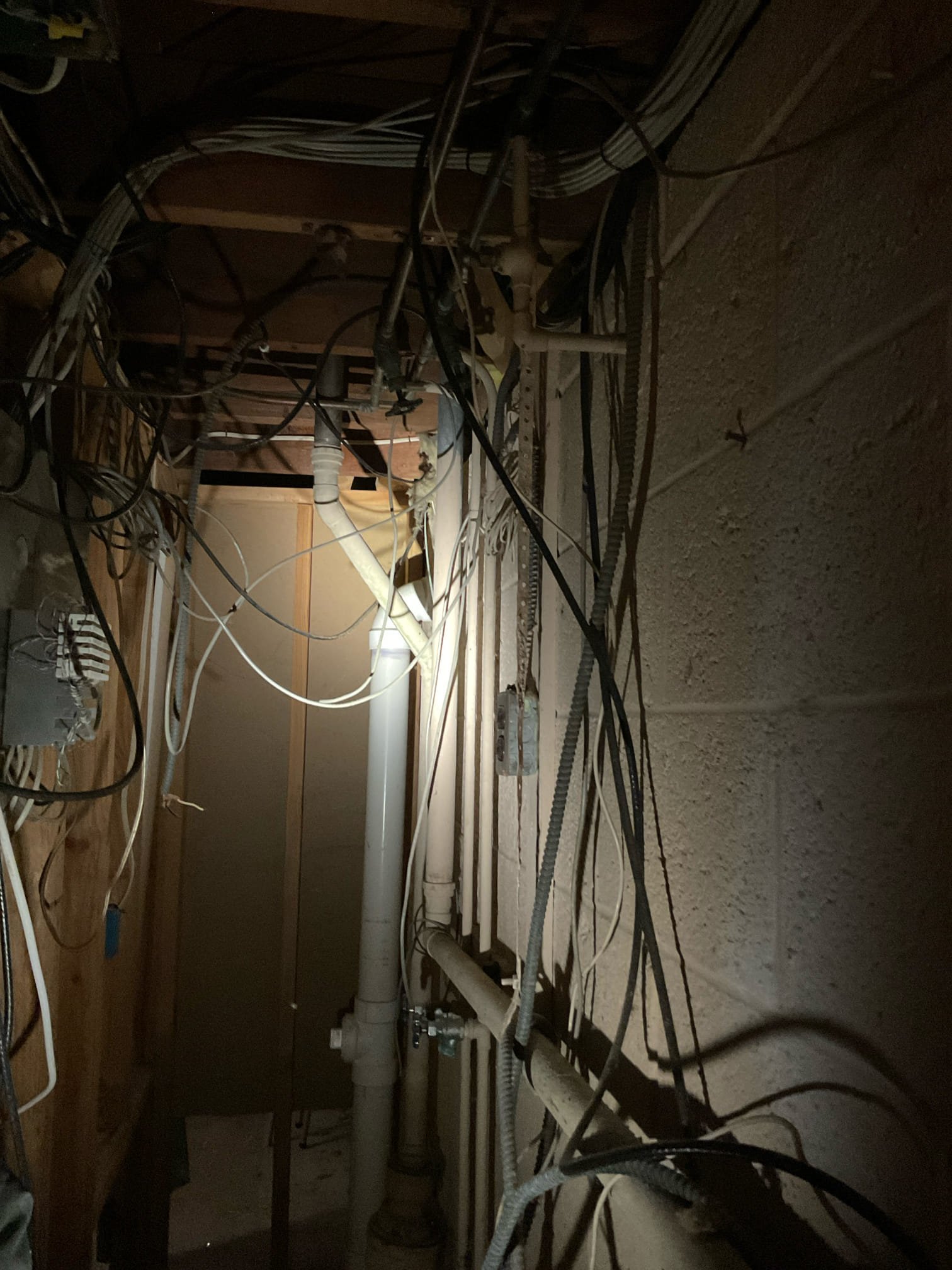 Arrived on site client stated they got an estimate to remove all cast iron and galvanized and would like a second opinion. Upon inspection there is about 40 ft of cast iron and about 30 ft in total of galvanized piping. Left options to either just remove all cast and galvanized that is visible in basement or to also remove section of pipe that is behind the first floor bathroom which would involve removing vanity and removing some tile. Will credit back 59 if client decides to move forward with work.