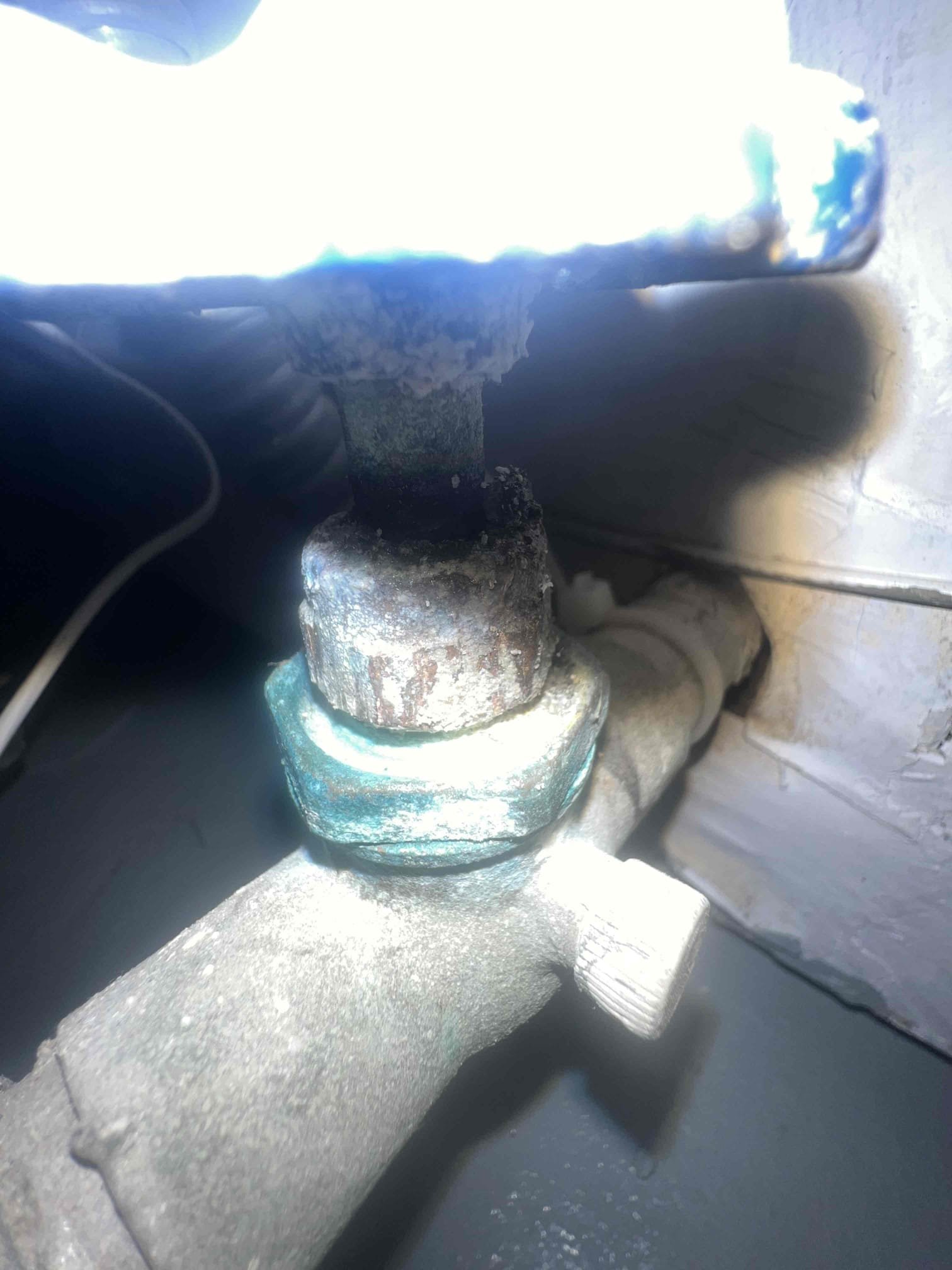 Arrived on site to a dripping main water valve that we had to turn off last time we were here. Tightened bonnet nut on the gate valve and it is no longer leaking. Left estimates to replace both gates valves with quarter turn ball valves.