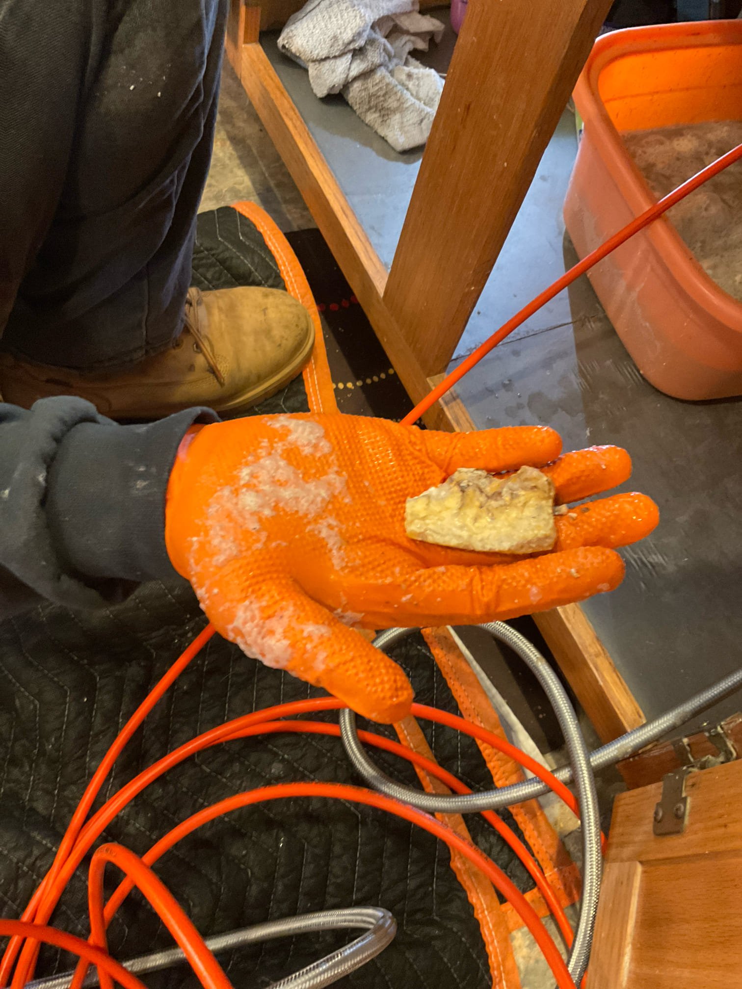 Arrived on site client stated thier kitchen sink was slow draining and they wanted to know if we could drain thier water heater. Upon inspection clients hot side emergency shutoff valve does not work when turned off and is very stiff but the cold side works. Client also doesn’t have a separate valve for the dishwasher. When checking out the water heater it did not have a blow off for the t&p valve and client stated it would shoot out water sometimes. Left estimates to replace T&P valve and pipe in blow along with 3 new emergency shutoff valves under the kitchen sink and a new water main valve. Client would like to move forward with just the hydro jetting today. When done we tested for flow and the kitchen sink is now draining as it should.