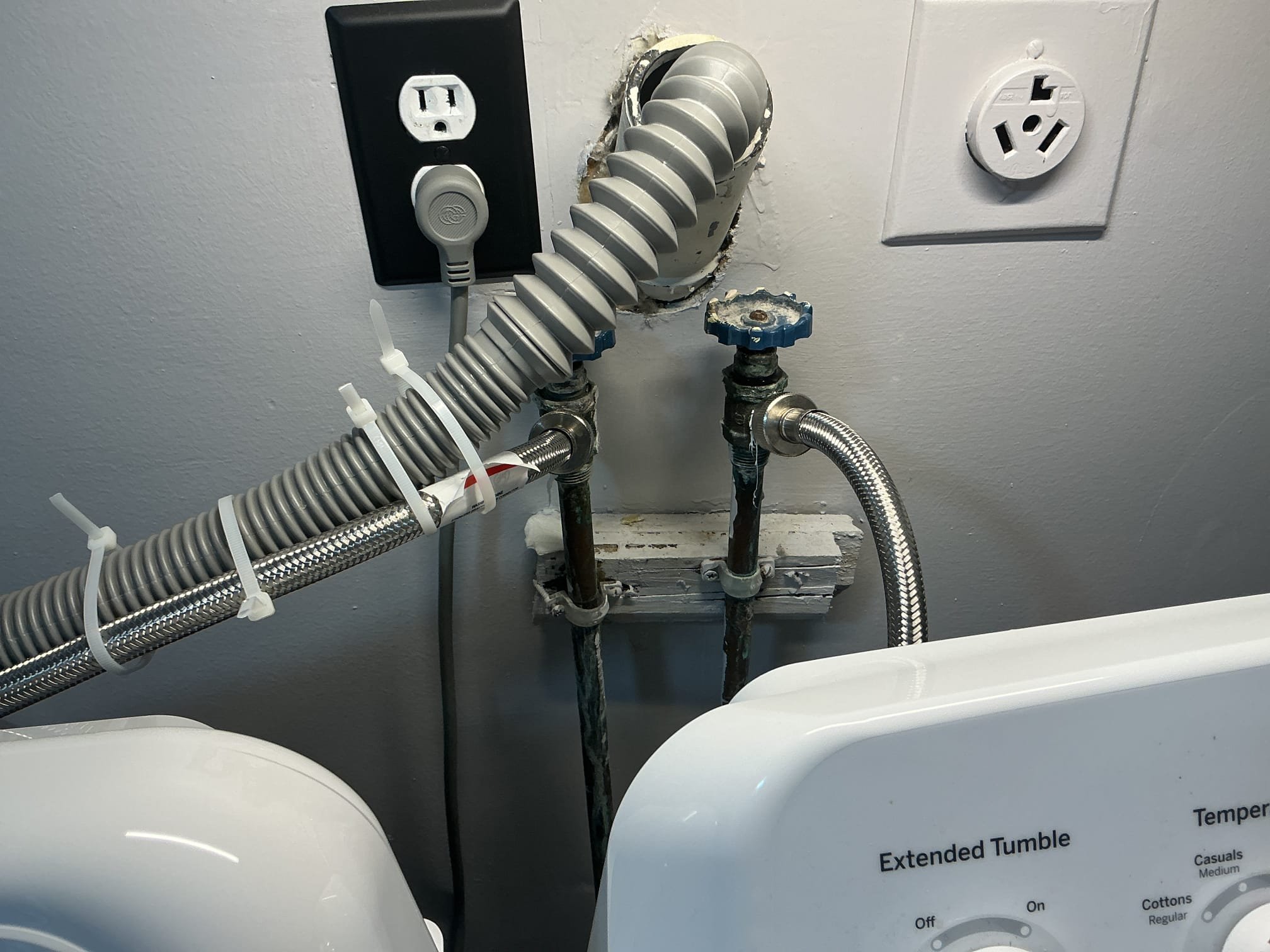 Arrived to the home, client states leaking boiler drains for their washer. The boiler drains were original to the home and have a heaved leak when you turn them on. I provided options for replacement and client would like to go through with the work quoted.

Shut off water to the home and drained down the system.
Unsoldered the existing valves
Prepped piping for new install.
Supplied and installed two brand new boiler drains.
Secured my connections and turned the home back on to check for leaks.
There are no leaks at this time.

*Home is on a slab, client is aware that the riser piping for hot and cold are backwards.