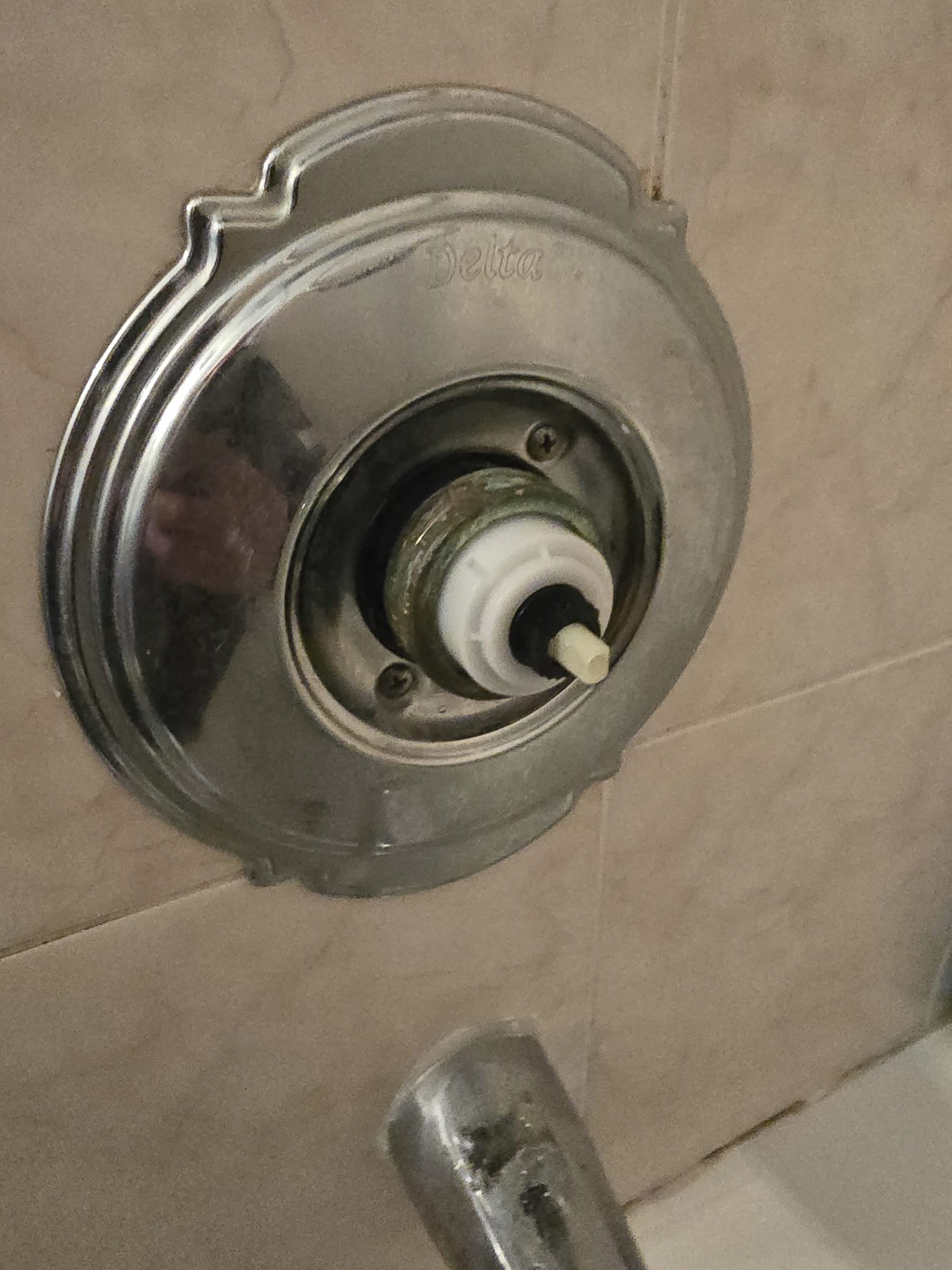 Hardness 6
PH 7.3
Chlorine 0ppm

Arrived to the home, client states the existing delta shower valve has a steady drip at the tub spout. Over a year ago we had replaced the shower cartridge and that service is out of the warranty time frame. I advised to the client that the existing shower valve is the older model 1700 series and replacement is something to ponder. For today, client would like us to repair the shower valve so it stops dripping.

Turned off water to the home.
Removed trim.
Disconnected Bonnet Nut and removed the cartridge.
Supplied and installed direct replacement cartridge.
Secured the connections and turned the home back on to check for leaks.
There are no leaks at this time.
Adjusted high limit setting for the shower valve as well.

*If client calls back because the shower starts dripping again within the warranty time frame, I advised them that I can give a credit from today’s service towards the cost of shower valve replacement.