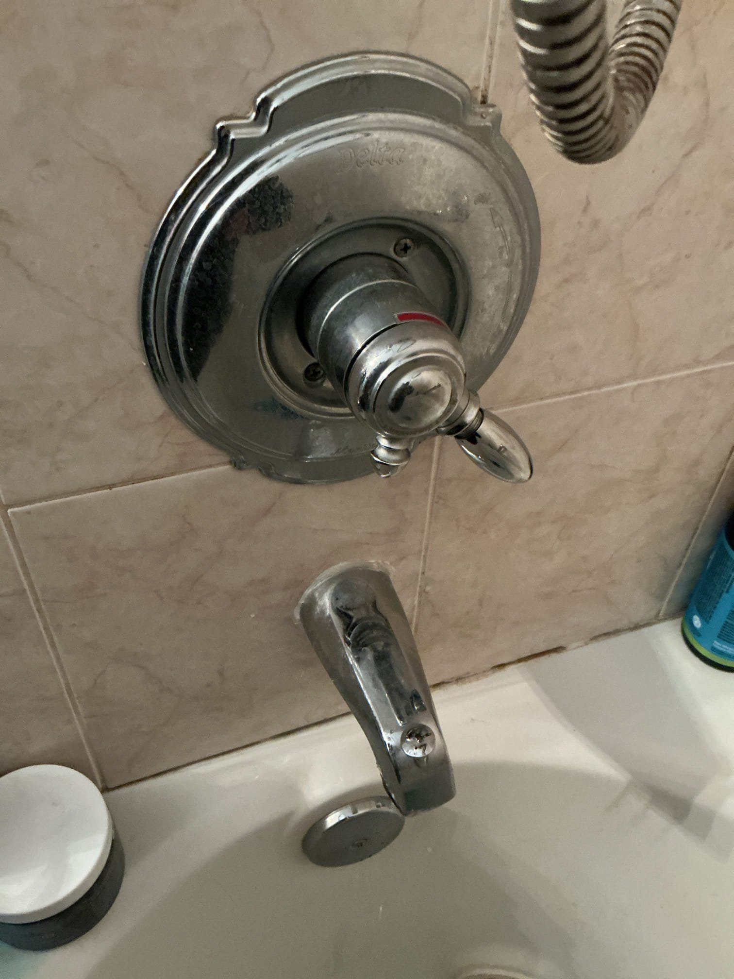 Hardness 6
PH 7.3
Chlorine 0ppm

Arrived to the home, client states the existing delta shower valve has a steady drip at the tub spout. Over a year ago we had replaced the shower cartridge and that service is out of the warranty time frame. I advised to the client that the existing shower valve is the older model 1700 series and replacement is something to ponder. For today, client would like us to repair the shower valve so it stops dripping.

Turned off water to the home.
Removed trim.
Disconnected Bonnet Nut and removed the cartridge.
Supplied and installed direct replacement cartridge.
Secured the connections and turned the home back on to check for leaks.
There are no leaks at this time.
Adjusted high limit setting for the shower valve as well.

*If client calls back because the shower starts dripping again within the warranty time frame, I advised them that I can give a credit from today’s service towards the cost of shower valve replacement.