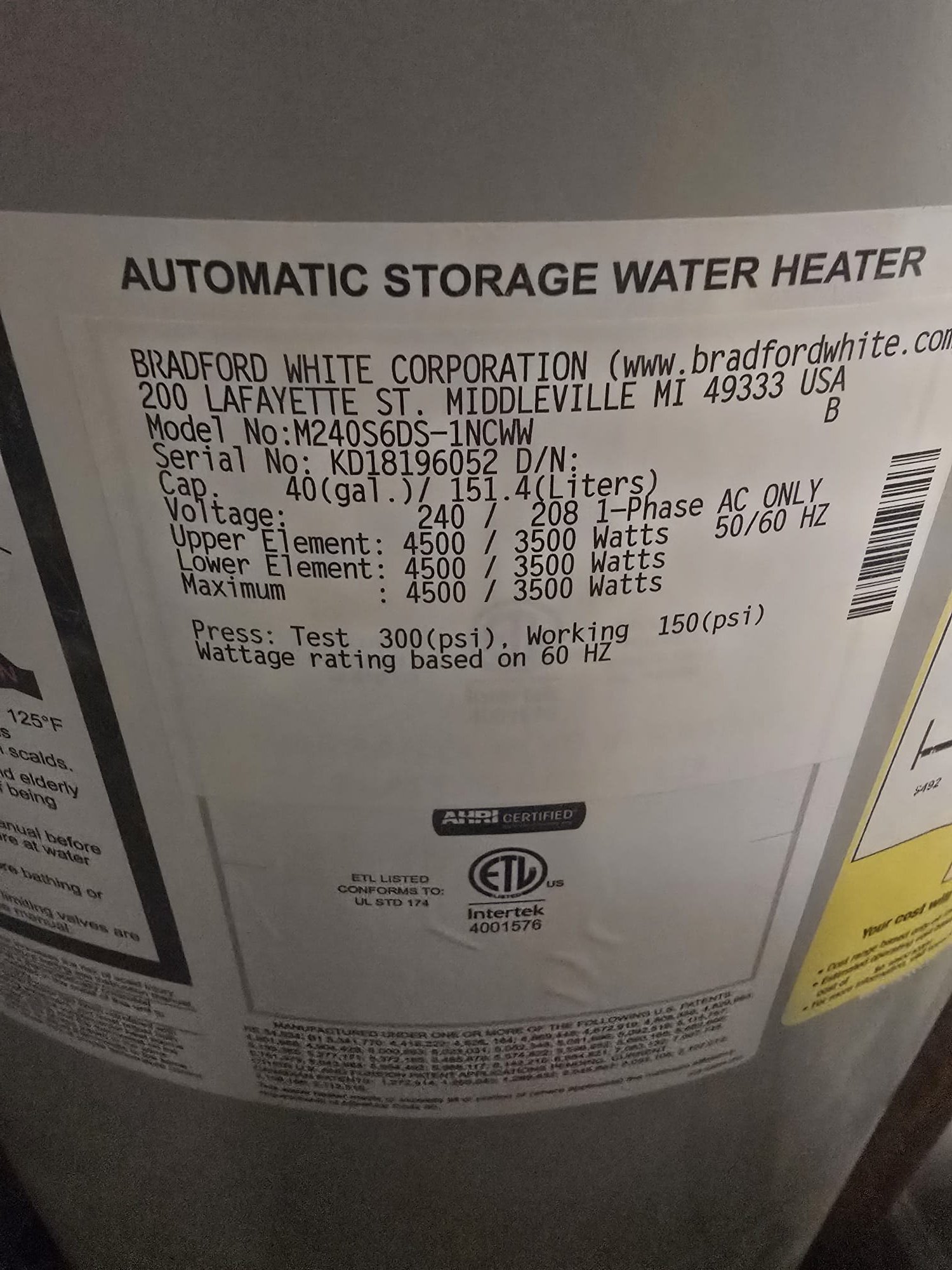 Arrived to the home for no hot water, the existing electric water heater is only 4years old. When I approached the water heater in the closet, I discovered that the quick disconnect box has two fuses with lights indicating that the fuse is bad. The lights are on at this time, I made client aware that they will need an electrician to come out to further diagnose the issue and replace the fuses. 59$ waive as a one time curtesy towards the client, due to a misunderstanding during scheduling.