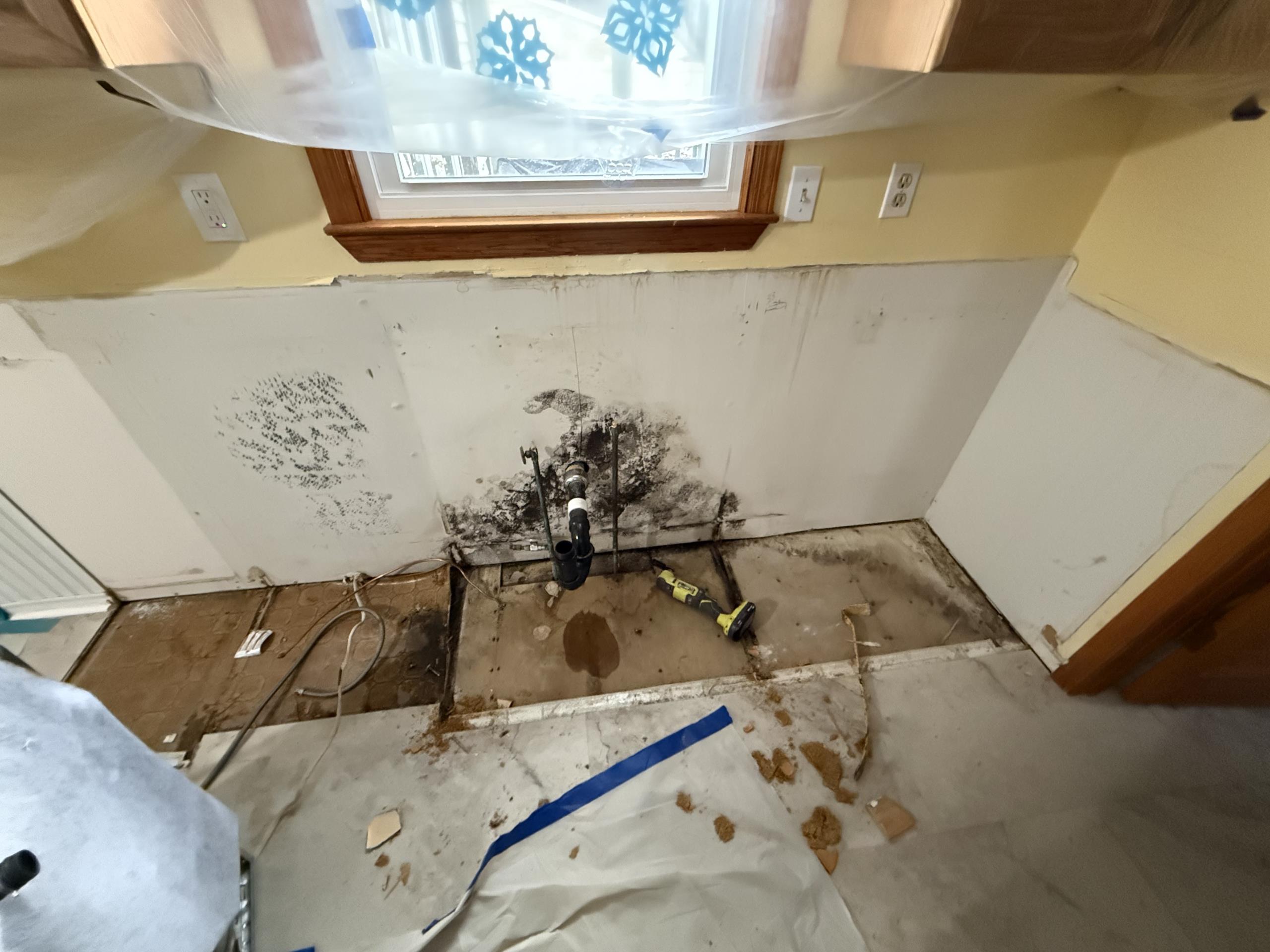 Arrived to the home, client has a water leak that caused damage in their kitchen, they have remediation done and the existing shut off valves for the kitchen sink were leaking. Client would also like to have an estimate for the finish on the kitchen once the cabinets are in. I provided options and client would like to become a member.

Turned off water to the home and drained the system.
Cleaned piping and prepped it for repair.
Capped off water line water line risers and extended them slightly.
Secured my connections and turned the water back on to the home to check for leaks.
There are no leaks at this time.