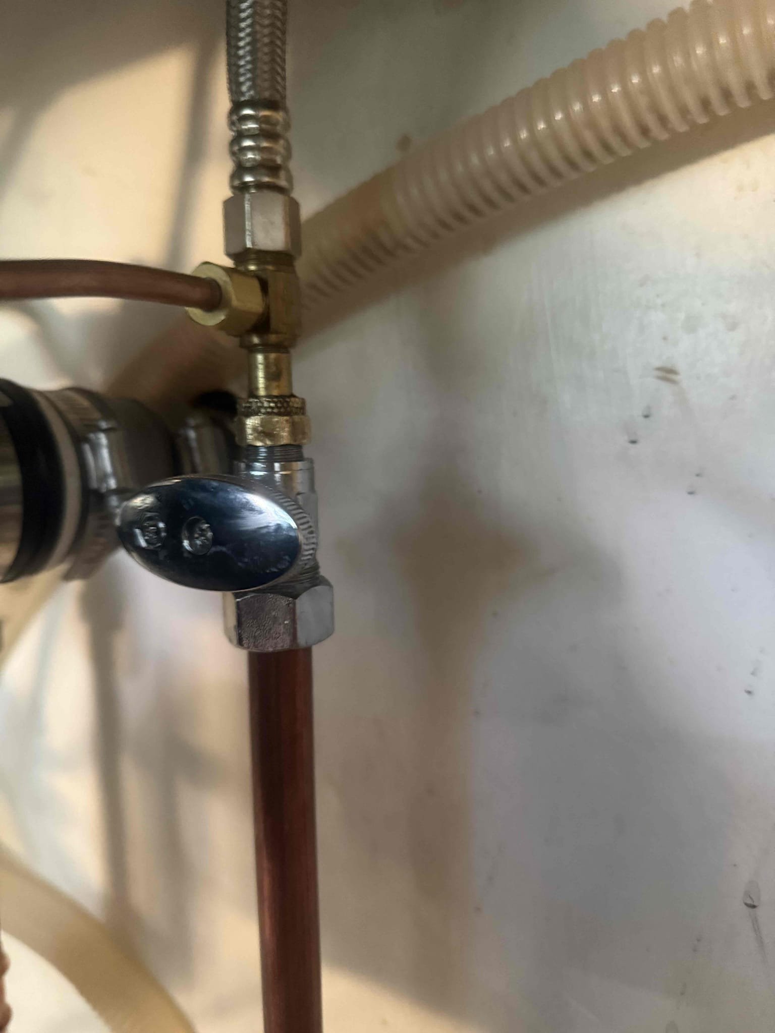 Arrived on site customer stated that they had a leak on the cold line of the kitchen sink. After inspecting we found that there is a leak on one of our connections from the previous time we were here. Under warranty, MyGuy plumbing repaired leak. After all work was completed, MyGuy plumbing tested all work for leaks. At this time their are no leaks found everything is working as should 