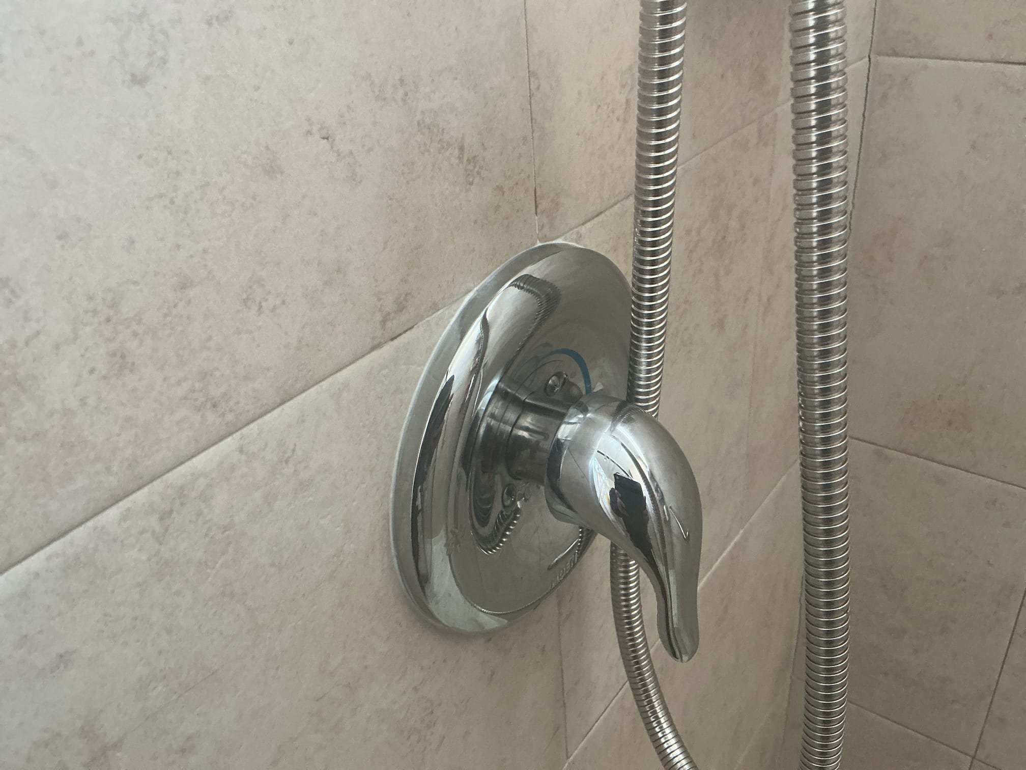 Hardness 6
Chlorine.3ppm

Arrived to the home, customer states existing Moen shower valve is very hard to turn. I diagnosed this issue as a failed shower cartridge. I provided options for the client, and they would like to move forward with the replacement.

Turned off the water to the home.
Drained the system down.
Removed shower trim.
Disconnected and removed existing shower cartridge.
Checked integrity of valve body.
Supplied and installed new Moen posi temp shower cartridge.
Secured my connections and turned the water to the home to check for leaks.
There are no leaks at this time.
Caulked shower trim for client as well.