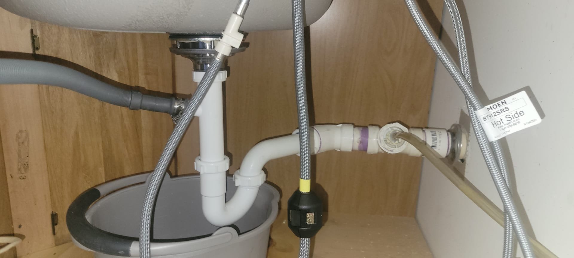 We had a pr-tech out prior to us arriving who needed an additional opinion.  Senior tech arrived and discovered that the drainage needed to reconfigure and the condensate for the furnace discharge ties into the kitchen drain with no back water valve. Client has stated the condensate has been like this for 15years once the furnace was replaced and they have never had issues. I did discover a way to tie the condensate into the main building drain properly. For today, the client would like us just to reconfigure the drainage so they can at least use the sink. Client is fully aware that the set up is not code and MyGuy Plumbing is not responsible for if the sewer line backs up and causes any issues. I will leave a quote to reroute the condensate drain correctly in the basement, I will give a credit from today towards that service.