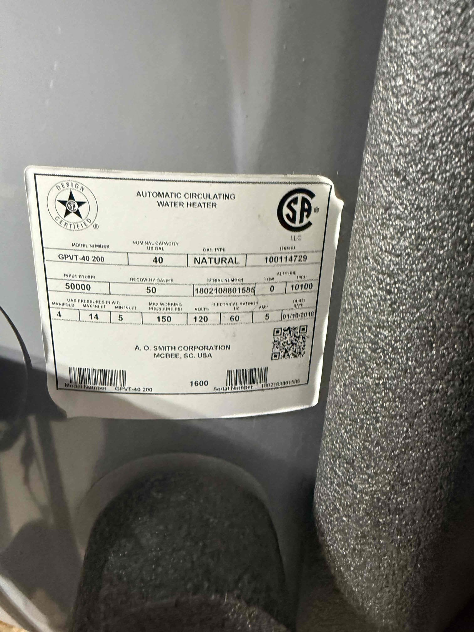 Arrived on site customer stated that they would like to replace their anode rod in their 40 gallon power vent water  heater. Water heater is 8 years old and is a AO smith. MyGuy plumbing explained to customer that after speaking with AO smith and getting the part number they say the anode rod may not be able to come out due to it never being replaced and the unit being 8 years old. MyGuy plumbing spoke with customer about this and customer would like to move forward with replacement of the Anode rod. For today’s MyGuy plumbing collected a 200 dollar down deposit. Once we get the parts. MyGuy plumbing will call customer to get them back on the schedule.