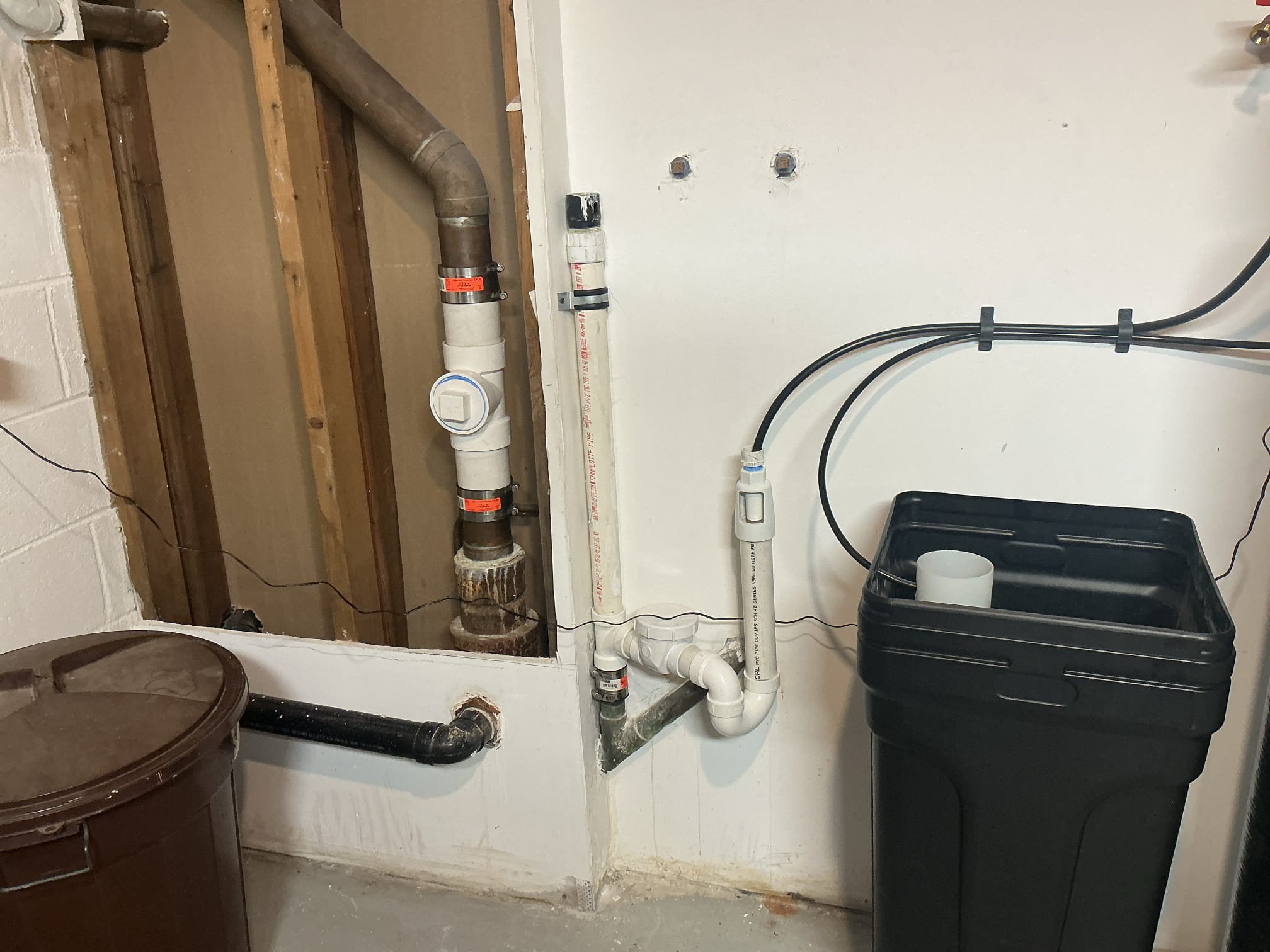 Installed a customer supplied whole home water softener.
Turned off the water and drained the system.
Ran pex piping to the proper location of the softener.
Supplied and installed copper pipe, fittings, shut off valves, and bypass.
Secured all my connections and followed the manufacturers specifications.
Started up system and checked for leaks.
There are no leaks at this time.