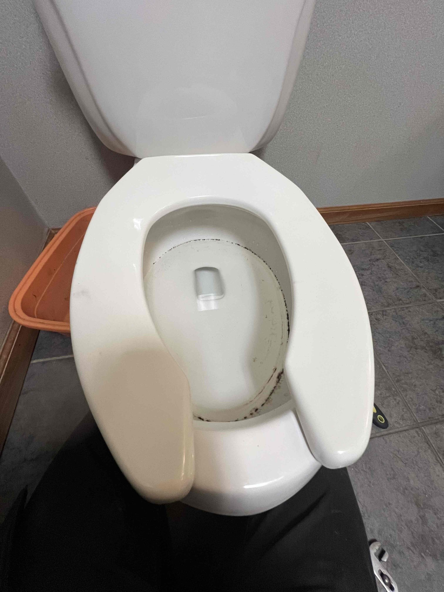 Arrived on site client stated that they think their toilet isn’t flushing right. Upon inspection they have a pressure assisted toilet and when testing everything seemed to be fine with the toilet. Client stated he would like a regular toilet instead of the pressure assisted toilet. Advised client that the toilet that I would provide doesn’t have as powerful of a flush but still a good toilet. Today I replaced the toilet with new wax ring, Johnny bolts, new open front seat and supply line. Tested by flushing multiple times and there are no leaks at this time.