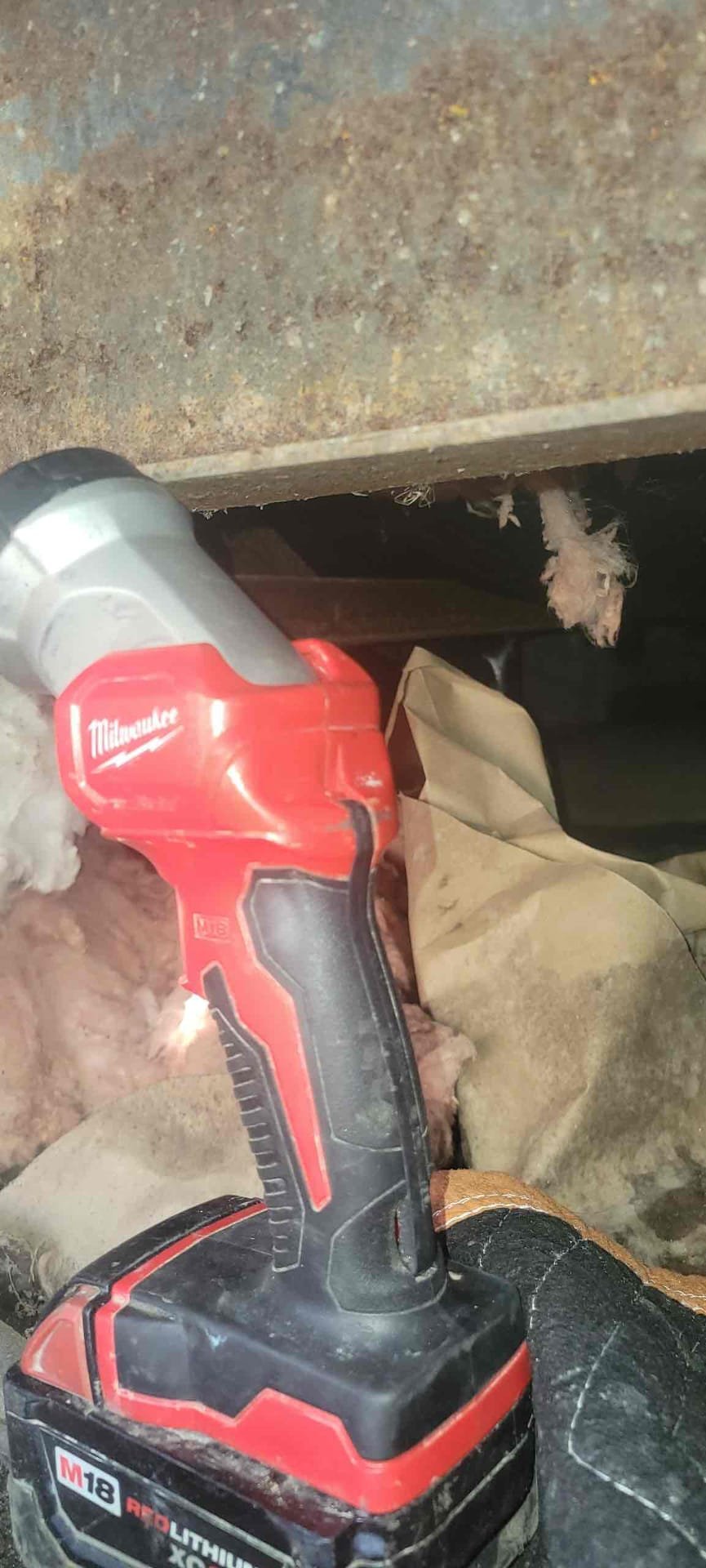 Arrived to the home due to an active leak under the trailer and the client has the water main off at this time. I first went under the trailer to try and pinpoint the leak. From the floor to the top of the beam in approximately 9in tall and there is no accessibility to get to any piping under the trailer from the outside. Only logical conclusion I can think of is to cut open the flooring to access the piping. I was able to somewhat pinpoint the location of the break, it appears to be in between the dining room and the bathroom. I advised to the client to have a contractor to come out and cut the flooring open and call us back to make the appropriate repairs. If client calls us back to make the repairs we will credit today’s diagnostic fee towards the cost of the repair.