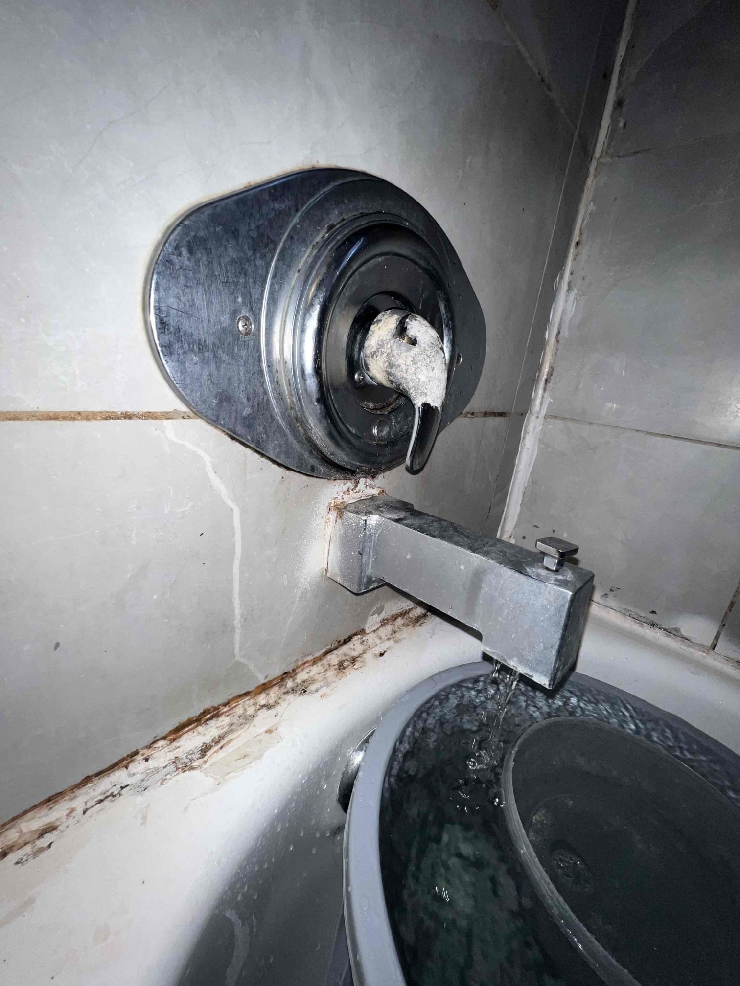 Arrived on site client stated his shower was leaking. Upon inspection the set screw is stripped and handle mist be cut off to remove the cartridge. Client also mentioned to me that he would like both hose bibs replaced and when going in the crawlspace both bibs have gate valves for shutoffs. Client does not want to move forward at this time. We will credit back visual diagnostic if client calls back to perform work.