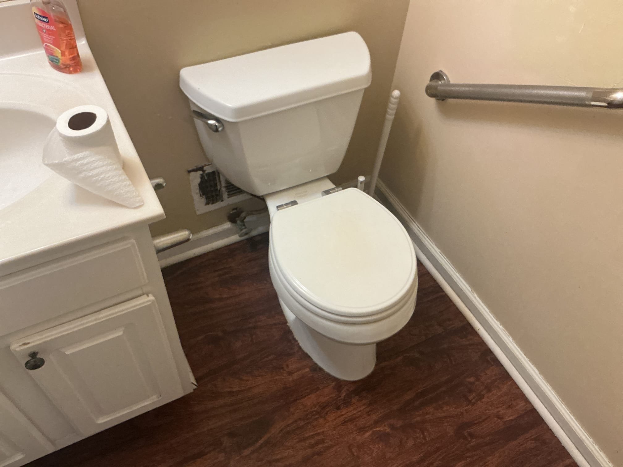 Arrived to the rental property for a leak in the crawlspace coming from the toilet on the first floor half bathroom. I went into the crawlspace after flushing the toilet and discovered a leak whenever the toilet is being used. The toilet was manufactured in 2009 and the tenants state the it clogs regularly. I provided options for repairing or replacing the toilet, client would like to go through with replacement.

Removed water from existing toilet.
Pulled toilet and cleaned surface of the floor.
Supplied and installed brand new American Cadet Pro toilet.
Supplied and installed new wax seal, Johnny bolts, and supply line.
Secured toilet to existing flange.
Flushed toilet numerous times to check for leaks.
There are no leaks at this time.
Caulked base of toilet as well.

*Repaired existing flange as a one time curtesy due to not making client aware of that service when presenting options.