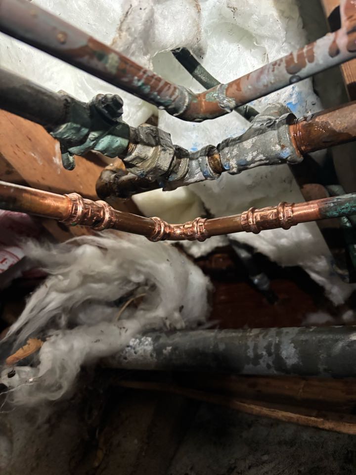 Repaired copper burst in crawl