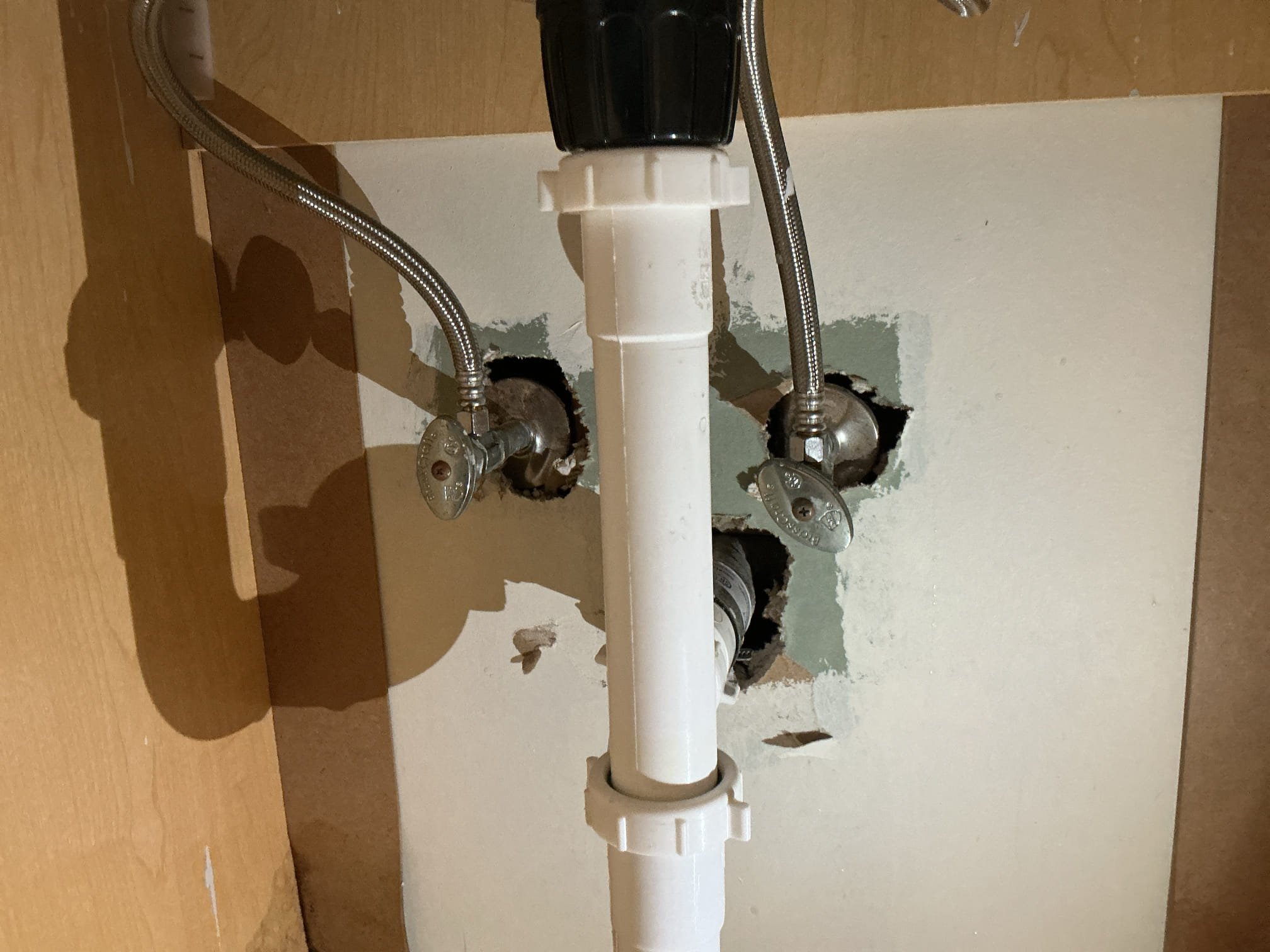 Arrived to the home, client had just purchased the home and noticed a leak under the lav sink. I diagnosed this issue as failing supply lines. I provided an option to the client if they would like to be a member and I would install new supply lines as a courtesy.

Turned valves off.
Removed existing supply lines.
Secured all my connections and turned the valves on to check for leaks.
There are no leaks at this time.

*The existing valves work but are original to the home, I will leave an estimate to replace the valves under the sink remove the sharkbite valve for the toilet.