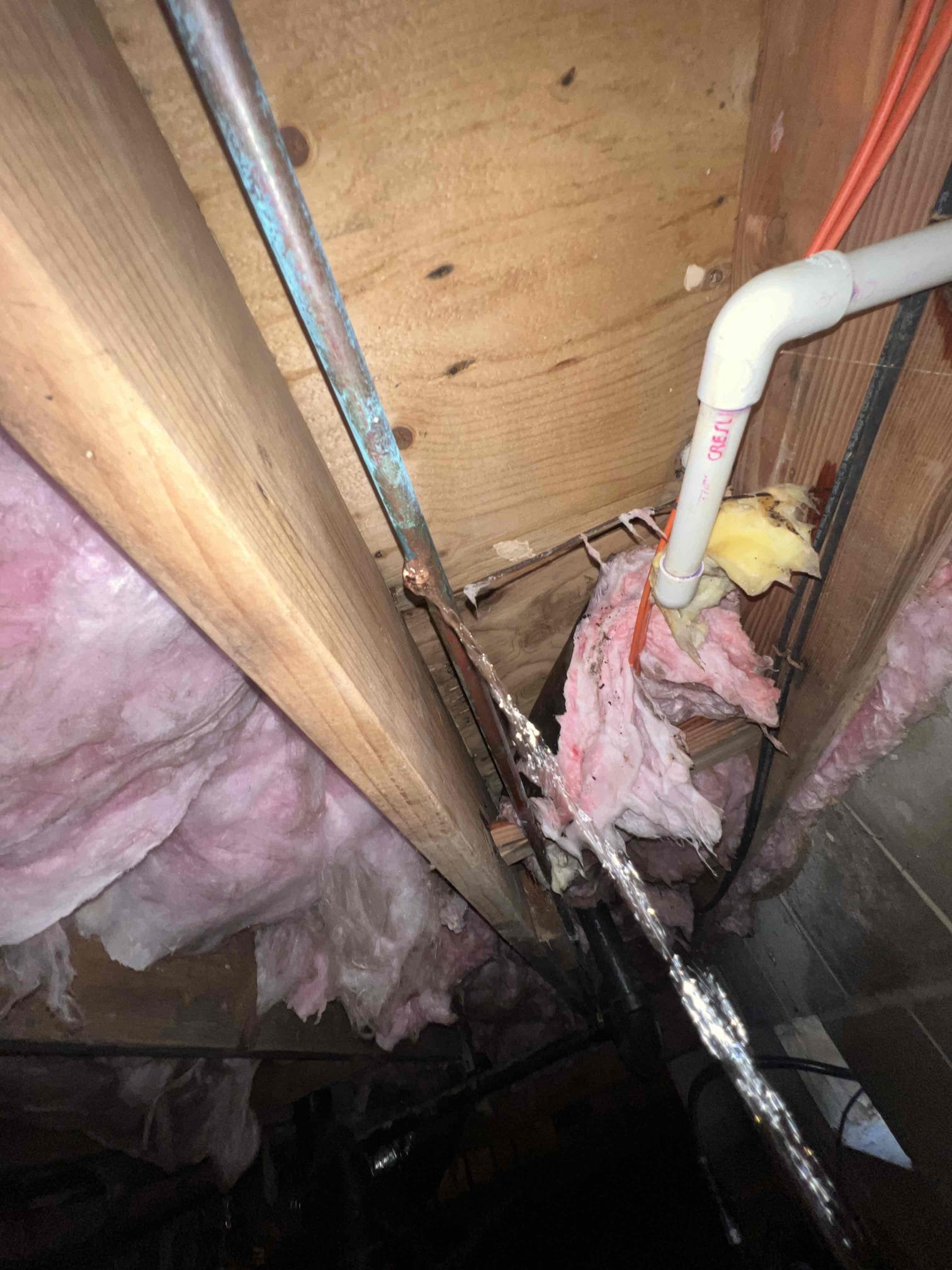 Arrived on site client stated that they had another pipe burst in the crawlspace and thinks it could potentially be on our repair from last week. Upon inspection client had two separate pipe bursts in two different spots that was not on our repair last time. Today we replaced those pipe breaks and turned the water back on to test for leaks. There are no leaks at this time.