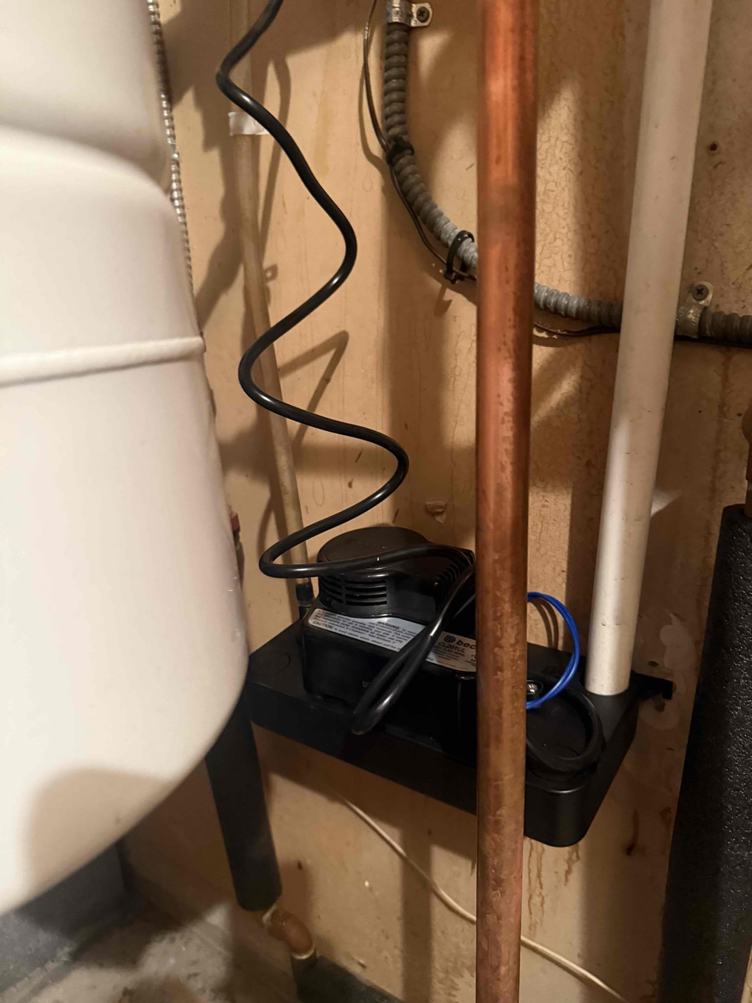 Arrived to home for abnormally loud condensation pump we previously installed. Customer showed me video of very loud pump when discharging. To me sounded like thin layer of ice being broken. More like a grinding sound. We replaced pump under warranty. Pump is working and not leaking. 
