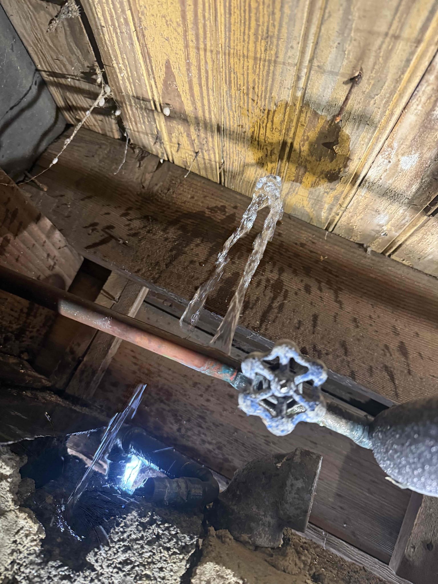 Arrived to home for broken water line. Upon inspection found break on line for silcock. Customer had isolation valve off for bathroom group and silcock. Noticed expansion tank that is not needed for home completely rusted, leaking and hanging on by solder joint. Highly recommend removing and capping. Gave options for solutions. Collected 59 and will credit.