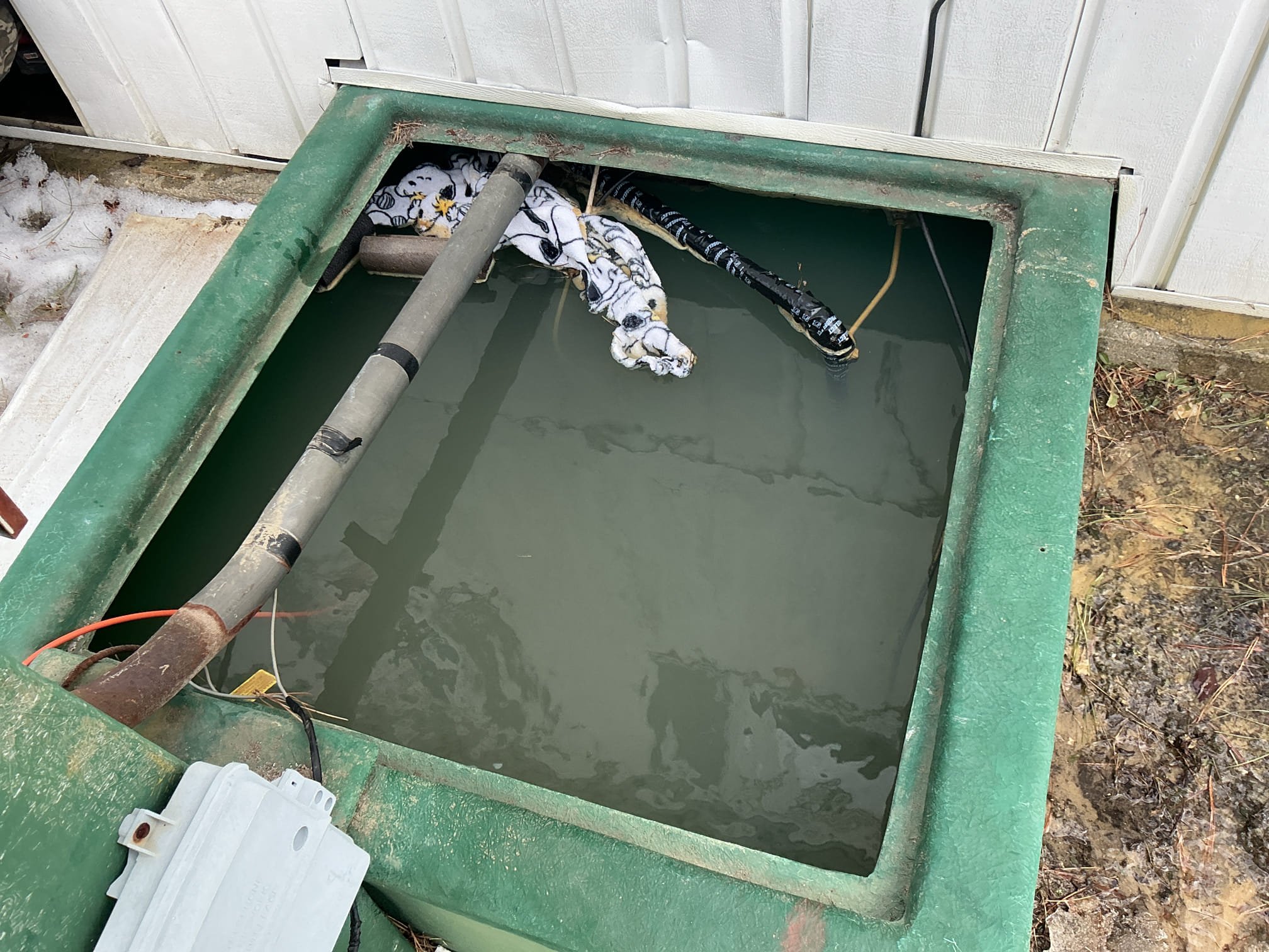 We had recently replaced majority of the copper piping in the meter booth for the trailer, we arrived today due to a new leak. When I arrived I could not see in the booth due to everything being under water. I advised to the client to have t(e town come and shut off the water at the street. We arrived back and discovered that approximately three inches before the new ball valve we gave the client, that a brass 90 had split. I provided an option for replacing the piping. I then made the appropriate repairs and discovered that the actual meter had froze and broke as well. I was able to test my work and all the new pipe and fittings I gave the client are holding. Client will need to call the water company back to replace the meter. I gave the client this service at a discounted rate since we were here about a week ago.