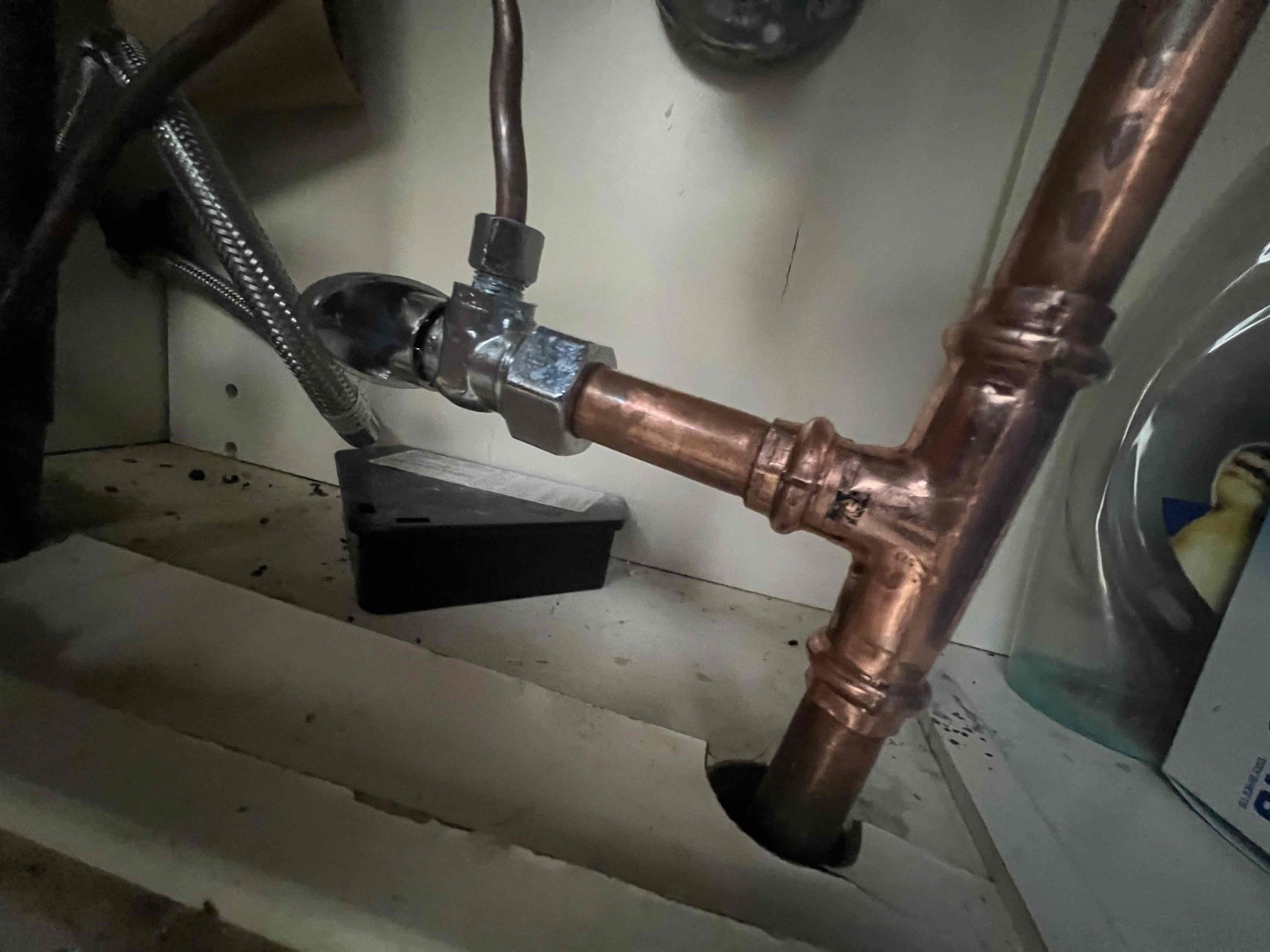 Arrived on site to perform plumbing inspection. Upon inspection I found a saddle valve under the kitchen sink that was for the icemaker. Recommended to replace the icemaker valve under the kitchen sink and since I’m already working down there I can replace all valves under the sink. Client would like to just replace the saddle valve for today and I also unclogged the bathroom sink as part of the annual inspection free service. Turned water back on to test for leaks and there are none at this time.