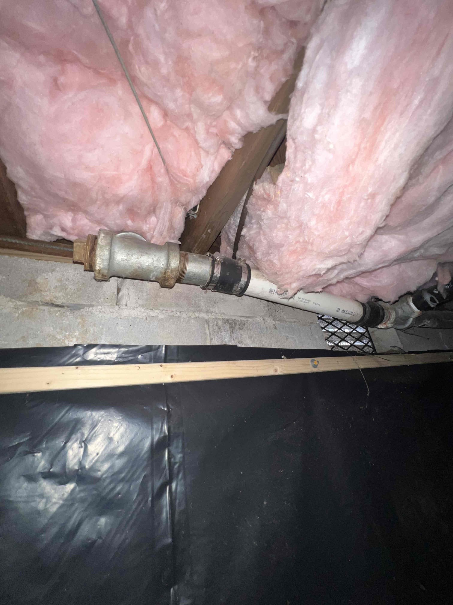 Arrived on site client stated when using the kitchen it comes out of the shower. Upon inspection the crawlspace the client has galvanized piping which I recommend to get replaced. Also he does not have a main shutoff valve in the crawlspace before and after the meter so a left estimates to replace that as well. The water company would need to be called to install new valves for the client. Today we repiped the kitchen and shower drain in the crawlspace and when done we tested for drain flow and leaks. There are no leaks at this time and the client can now use his shower and kitchen sink.