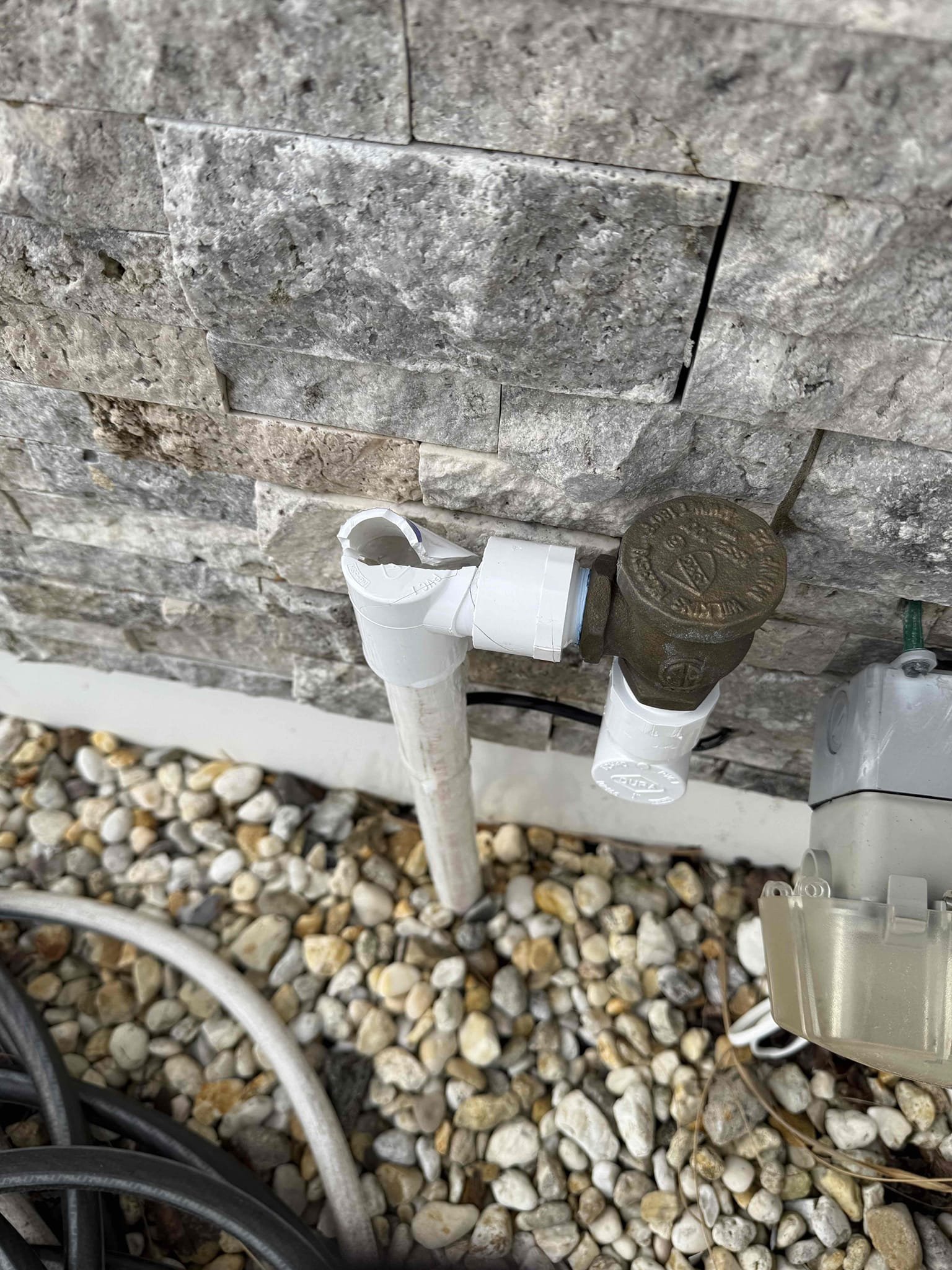 Arrived on site customer stated that they had a leak and the water company turned the water off to the home. After inspecting we turned the water back on from the street and found the fitting on the vsccum breaker for the sprinkler system broke. MyGuy plumbing gave options to rectify issue. After all work was completed, MyGuy plumbing turned water back on home and tested all work for leaks. At this time thier are no leaks found, everything is working as should. MyGuy plumbing turned valve off for sprinkler system 