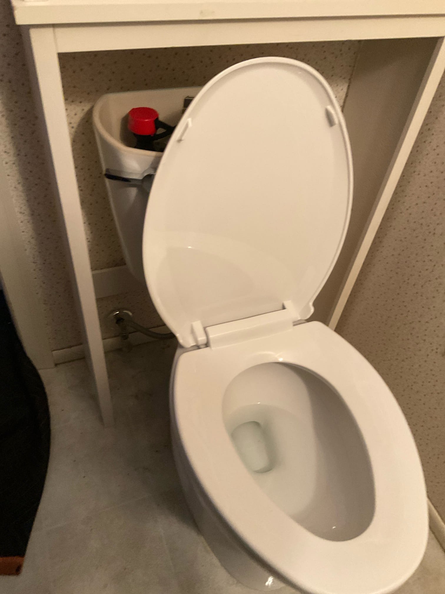 Arrived on site and client stated she would like to get her other toilet replaced with the same one we installed for her in the past. Client also stated the toilet we installed before has a very slow drip on the tank to bowl nut and bolt so we tightened that and didn’t see anymore drips. When I pulled the toilet the flange was rusted and broken so that needed to be changed as well. When the new flange was installed we set the new toilet with new bolts, wax ring, supply line and angle stop. Tested for leaks by flushing the toilet multiple times. There are no leaks at this time.