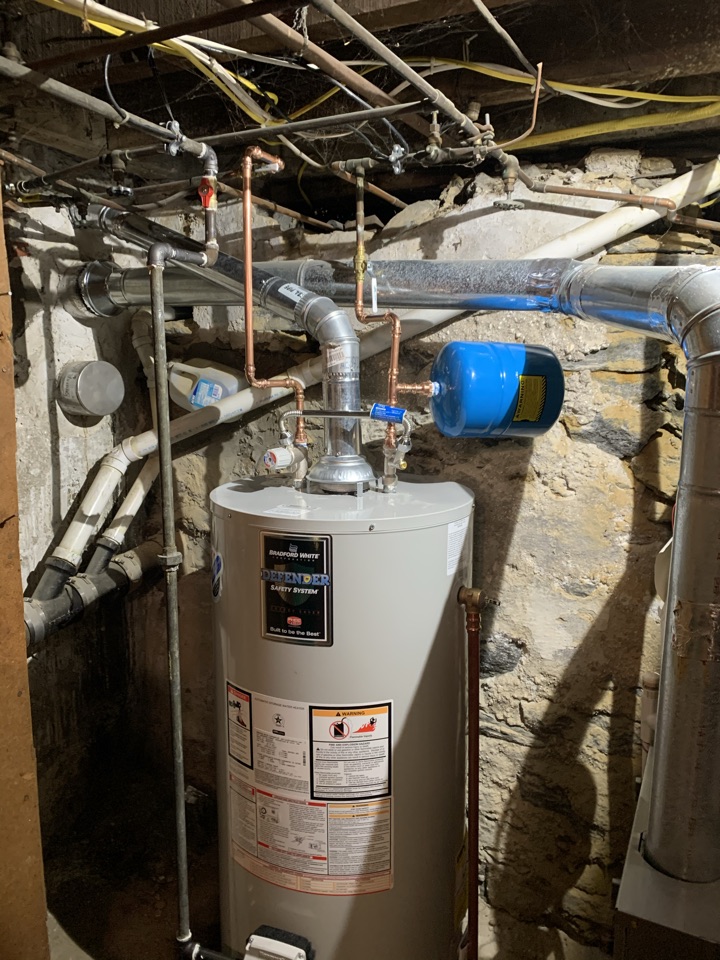 Install new Bradford white water heater 