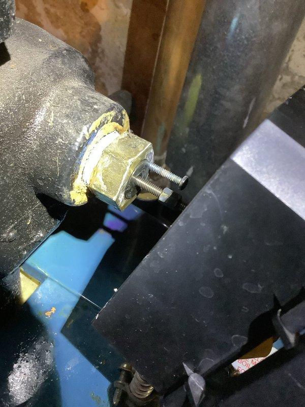 Diagnosed and replaced leaking probe on low water cutoff of natural gas heating system. Inspected control board and connection points for proper functionality after repair. System now operating normally with no evidence of leakage.