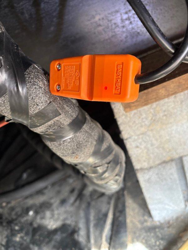 Replaced existing failed heat tape with new. Insulated entire water line.