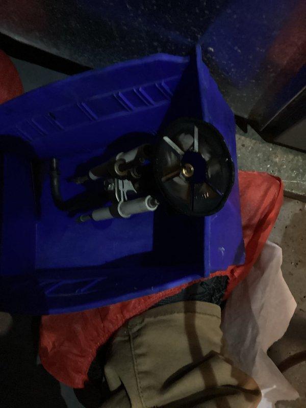 Performed CPM oil cleaning service on heating system. Inspected and documented condition of mechanical components using specialized diagnostic equipment. Examined filter/ductwork elements, noting concentric ridge patterns and housing integrity.