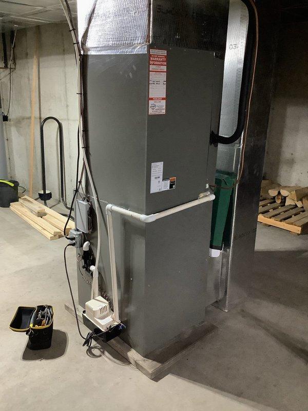 Completed comprehensive tune-up and maintenance on Lennox propane gas furnace system installed in June 2021. Performed standard inspection of burner assembly, heat exchanger, blower components, and venting system; verified proper operation and combustion efficiency. Addressed ongoing heat pump outdoor sensor issue causing frequent low battery alerts on thermostat, with battery replacement lasting only 10 days between changes; inspected sensor wiring, connections, and thermostat communication for potential power drain or faulty component requiring further diagnosis.