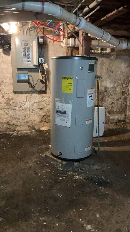 Responded to call regarding low water pressure and pump cycling on and off. Upon arrival, inspected basement utility area and water system components. Examined water heater, associated plumbing connections, and electrical systems in mechanical room. Assessed copper piping, pressure conditions, and pump operation. Documented existing conditions of basement infrastructure including deteriorated surfaces, water damage indicators, and overall system configuration. Verified water system functionality and provided recommendations for addressing the cycling pump issue and pressure concerns.