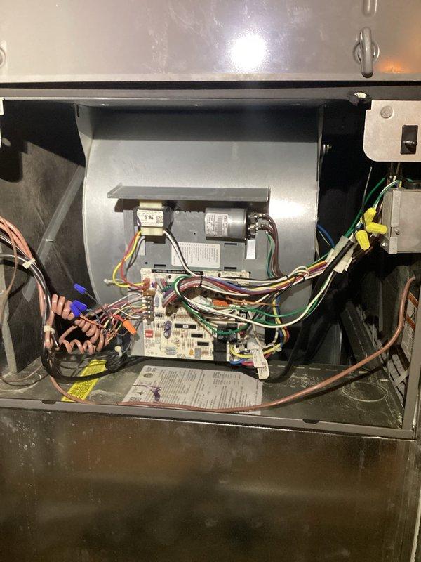 Completed comprehensive preventive maintenance inspection on Rheem heat pump system installed in 2016. Performed cooling season tune-up including inspection of control board, electrical connections, capacitors, and wiring harnesses. All gas valve leak repairs were successfully completed as part of the service scope. Inspected and verified proper operation of condensate pump assembly and drainage system with associated PVC piping and electrical connections. All system components found to be functioning within normal operating parameters upon completion of maintenance procedures.