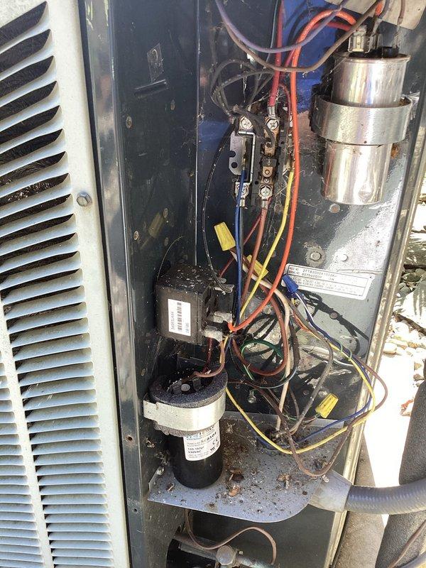 Completed comprehensive air conditioning tune-up on residential HVAC system installed approximately 2008. Performed thorough inspection of all electrical components including capacitor, contactor, and motor connections, verified proper wiring and secured connections throughout the unit. Cleaned accumulated dust and debris from interior components and exterior surfaces to restore optimal airflow and system efficiency.
