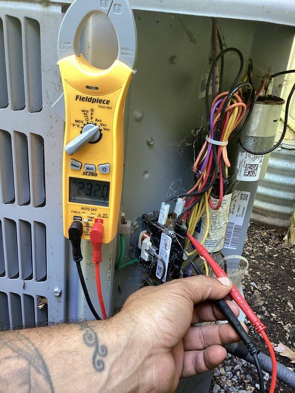 Completed comprehensive air conditioning tune-up on 7+ year old existing system with no reported issues. Performed electrical diagnostics using clamp meter to verify proper amperage and voltage at outdoor unit, inspected capacitor and all electrical connections within control panel. Measured and recorded airflow readings at interior register to confirm proper system performance and adequate cooling distribution throughout the home.