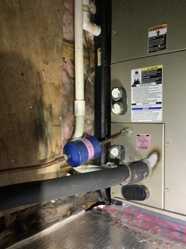 Responded to no cooling complaint on residential air conditioning system. Upon arrival, confirmed unit was running but producing no cold air. Performed diagnostic testing and identified failed dual-run capacitor with microfarad reading of 35.35, significantly below manufacturer specifications. Replaced defective capacitor with properly rated component, restored system to normal cooling operation, and verified all electrical parameters were within acceptable range.