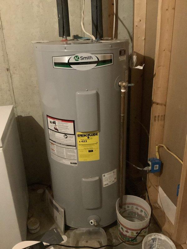 Responded to call for leaking pressure relief valve on A.O. Smith water heater. Diagnosed intermittent leak from temperature and pressure relief valve that had been occurring since winter. Replaced faulty pressure relief valve to restore proper operation and prevent water damage while property occupants were away. Noted absence of thermal expansion tank on system and documented recommendation for future installation to protect against excessive pressure buildup and extend equipment lifespan.