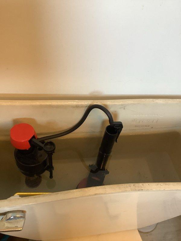 Responded to complaint of toilet continuously running and taking approximately 15 minutes to fill. Inspected upstairs bedroom toilet and identified faulty fill valve causing intermittent running cycle. Examined flush valve assembly and flapper mechanism for proper operation. Recommended fill valve replacement to resolve slow fill time and eliminate running issue, ensuring proper water level regulation and efficient toilet operation.